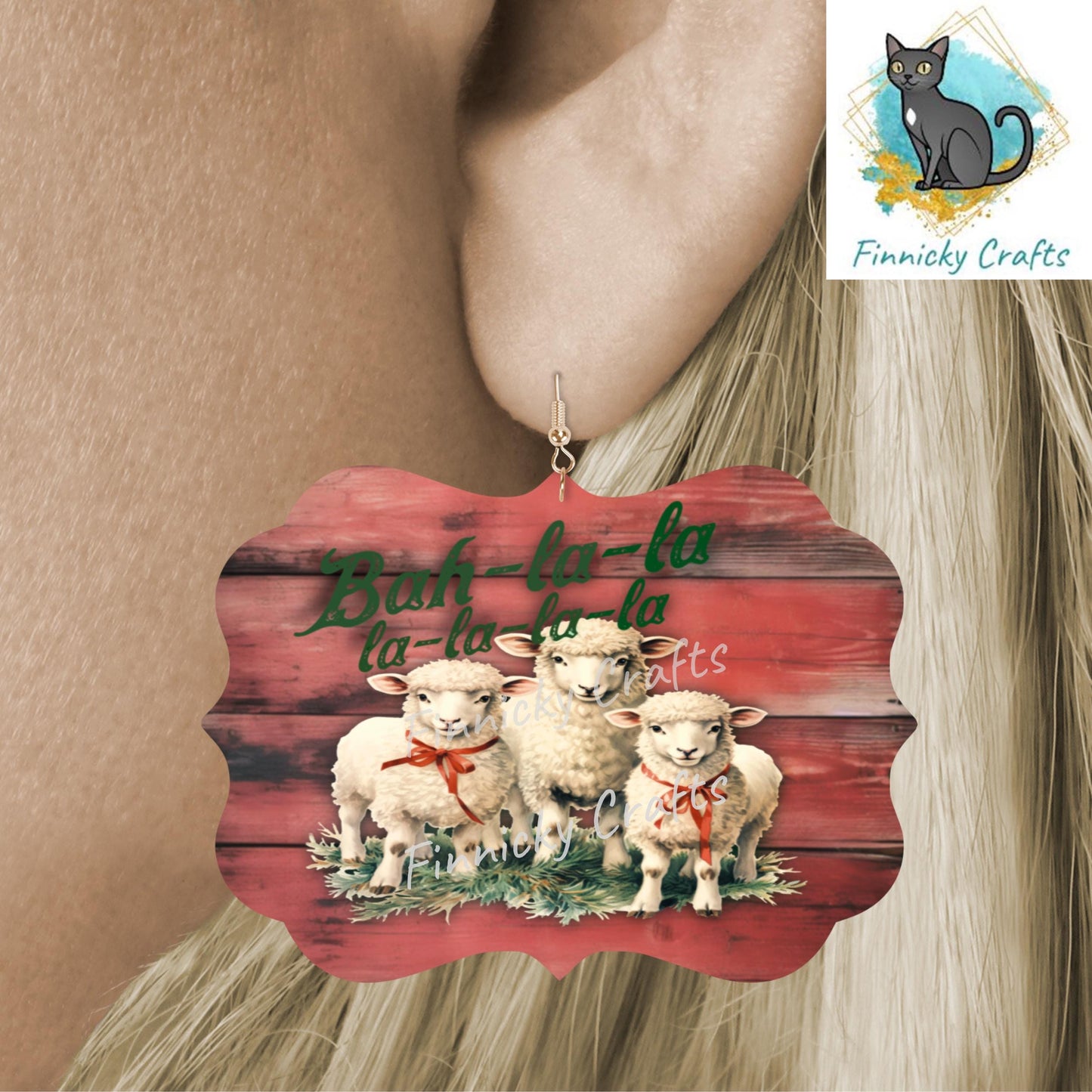 Benelux Sheep Christmas Winter Ornament, Bah-la-la-la, Nightlight, Sublimation, Digital, PNG, Design, Download, MDF, Acrylic, DTF