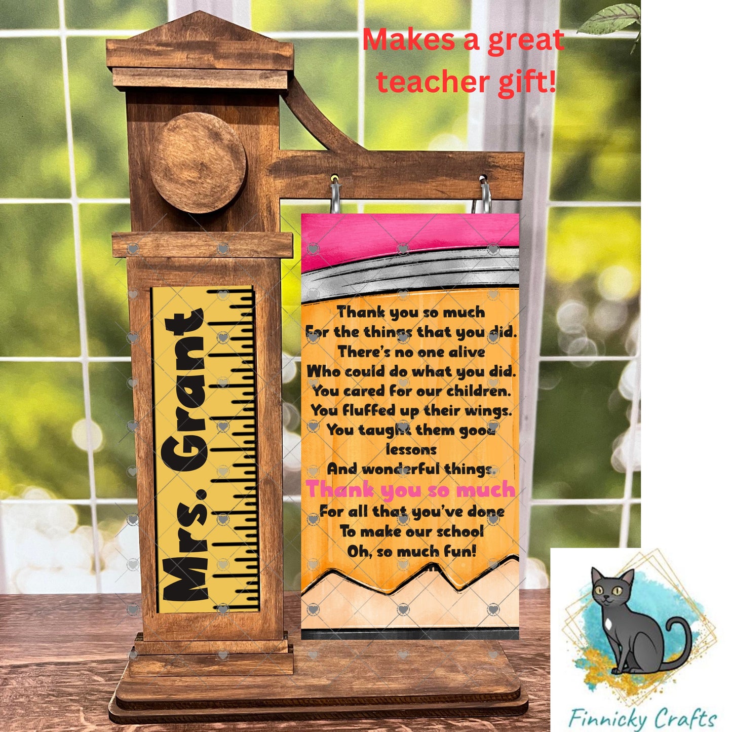2 Piece Customizable Teacher Appreciation Interchangeable Sign, Teacher Thank You, Sublimation, Digital, PNG, Design, Download