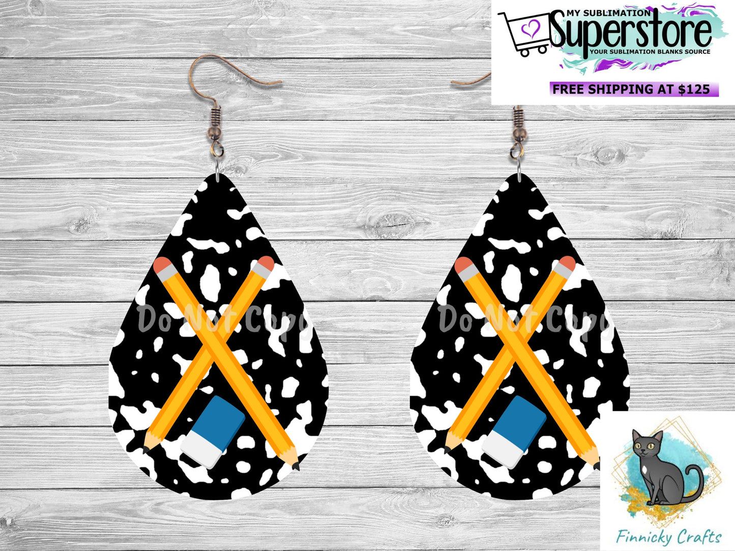 School, Teacher, Gift, composition notebook, Large hair clip, small hair clip, earrings, sublimation, png