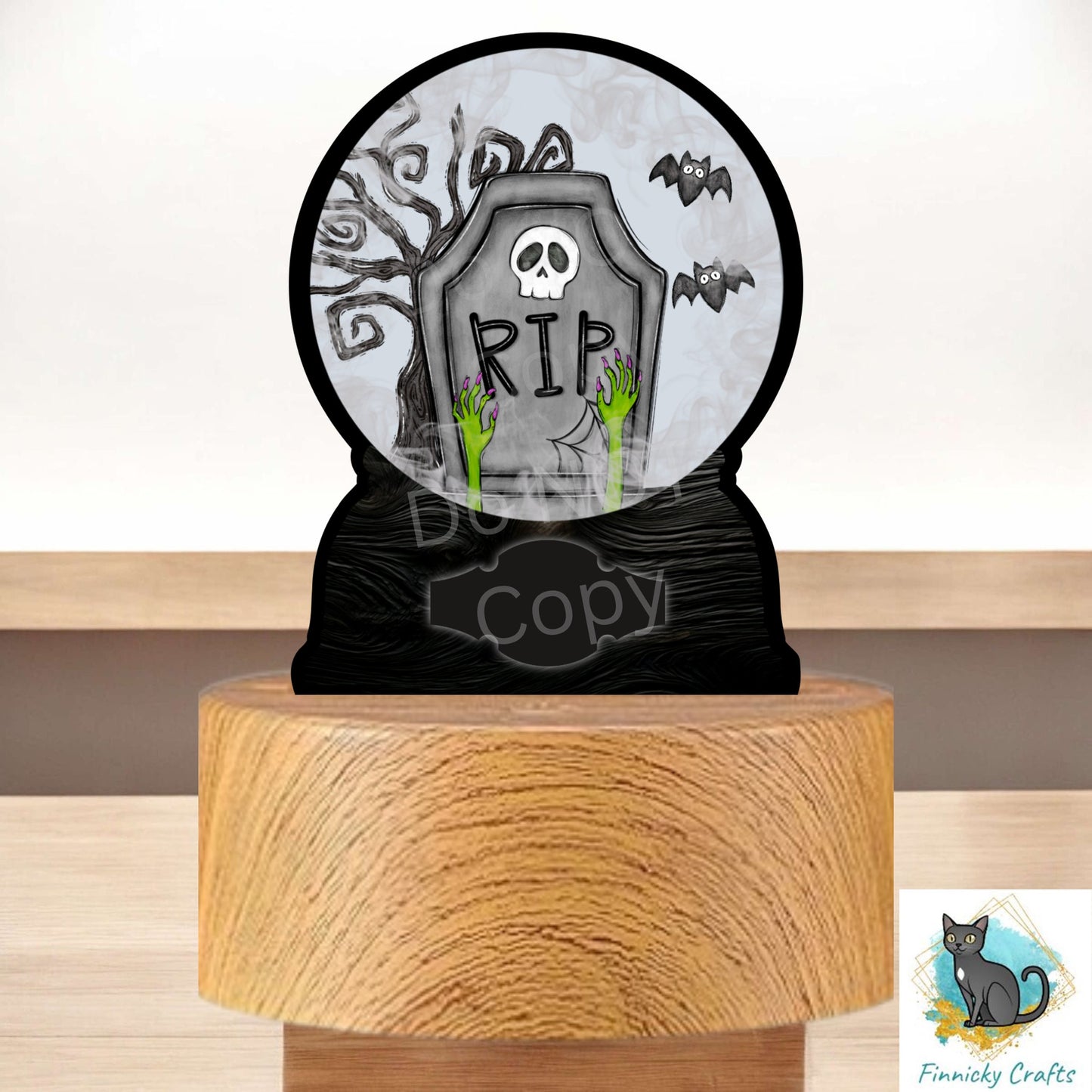 Cemetery Tombstone Headstone Zombie hands With and without words png - Sublimation Designs - Acrylic Light Base - Halloween Decor