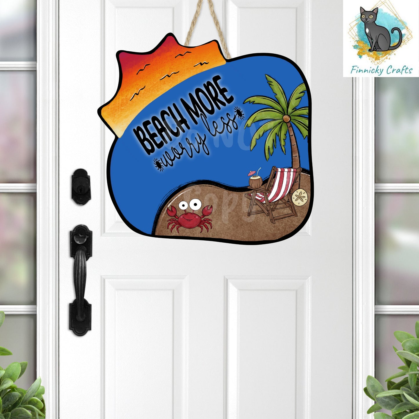 Sublimation Design, Beach More Worry Less - Sun Pool Blank - Beach Bag, Night light, Sign, Suncatcher, Car Vent, Earrings, Digital Download