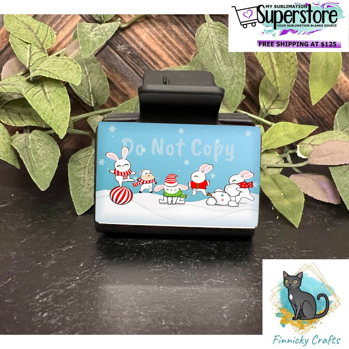 Rabbits, Cows, Winter, Christmas, Large hair clip, small hair clip, earrings, sublimation, digital design only, png