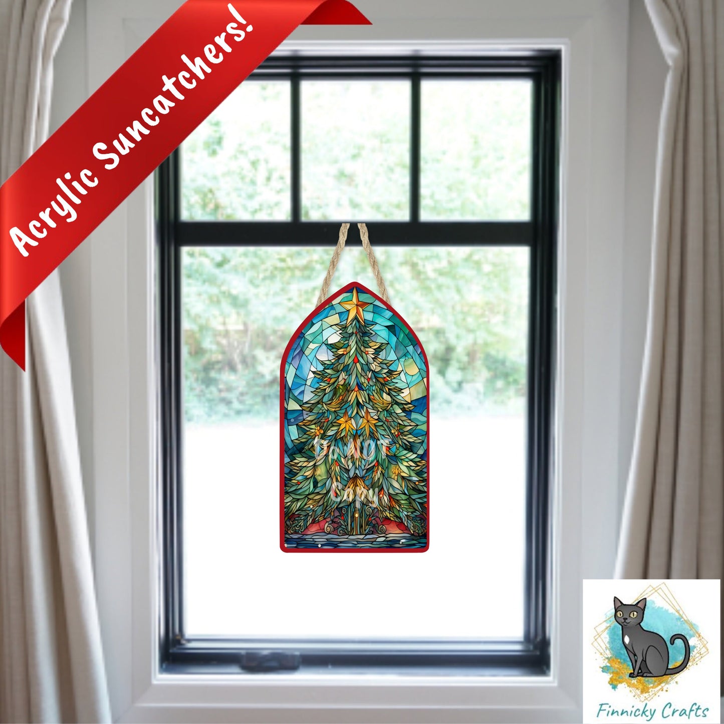 Christmas Stained Glass, Church Window, Sign, Sublimation, Digital, PNG, Design, MDF, Acrylic, Nightlight, Earrings, Suncatchers