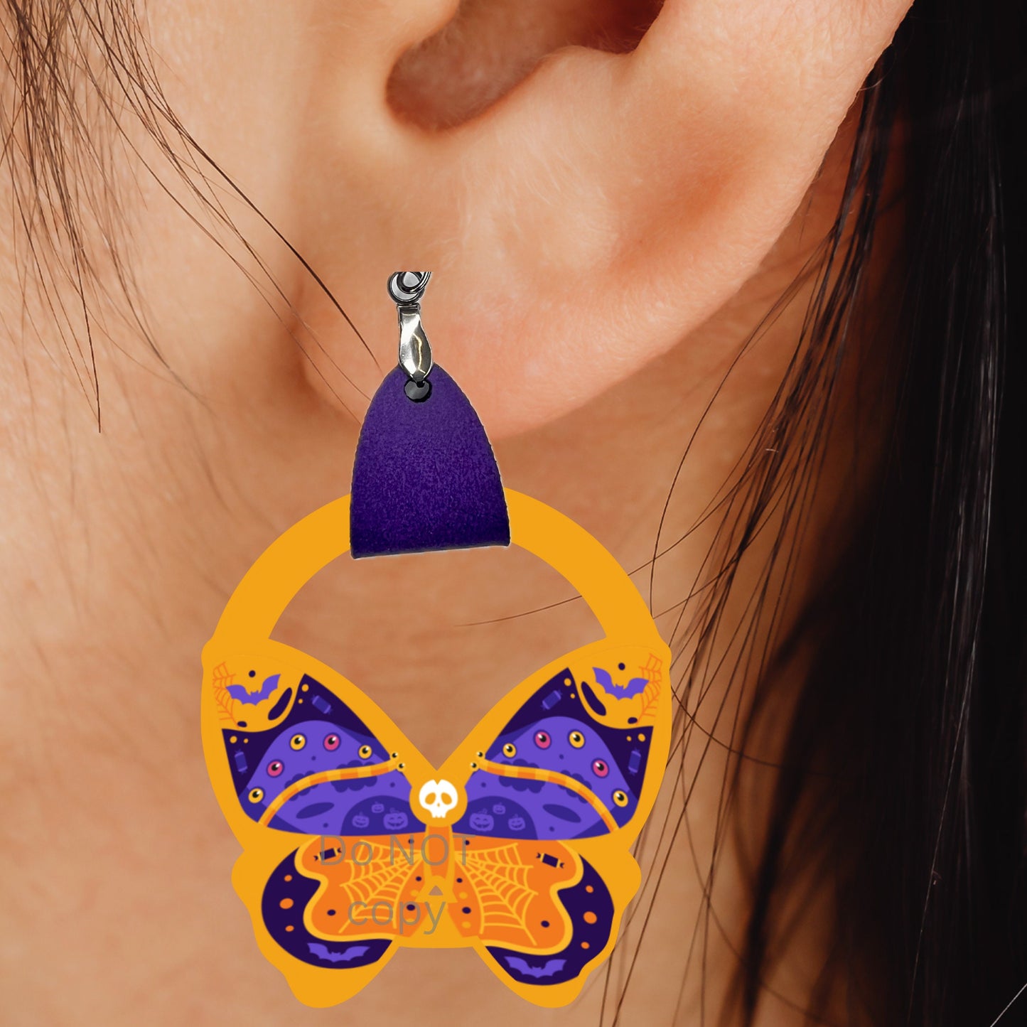 Leather Butterfly Earring PNG, Halloween Earring Design, Sublimation Leather Earring, fall leaves, mummy