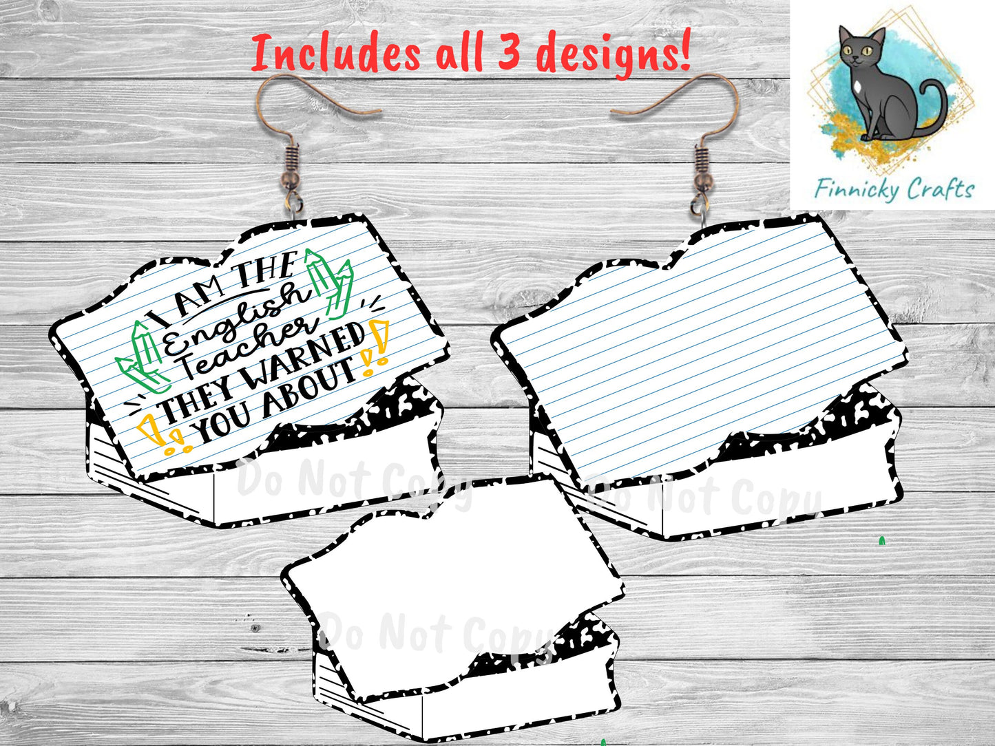 English, Books, Lined paper, plain paper, Teacher, School, PNG, Design, Digital, Sublimation, Door Hanger, Decoration, Gift, Back to School