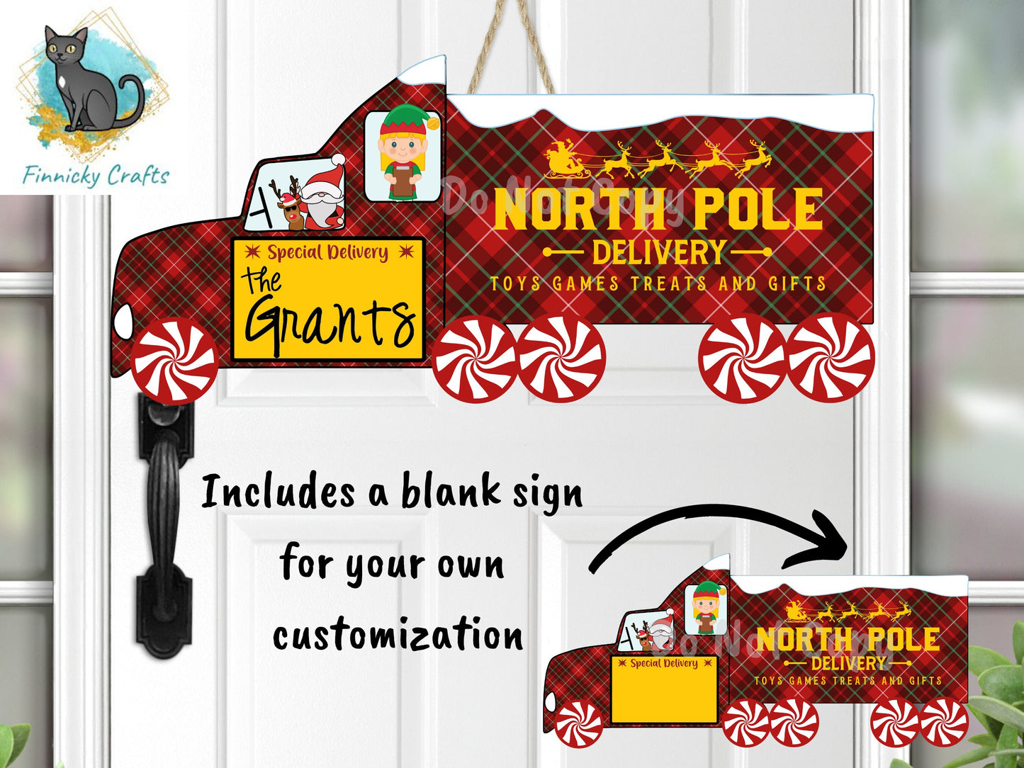 18 Wheeler, Santa, Elf, Truck, Sublimation, Digital, PNG, Design, Download Only, Ornament, Decoration, Sign