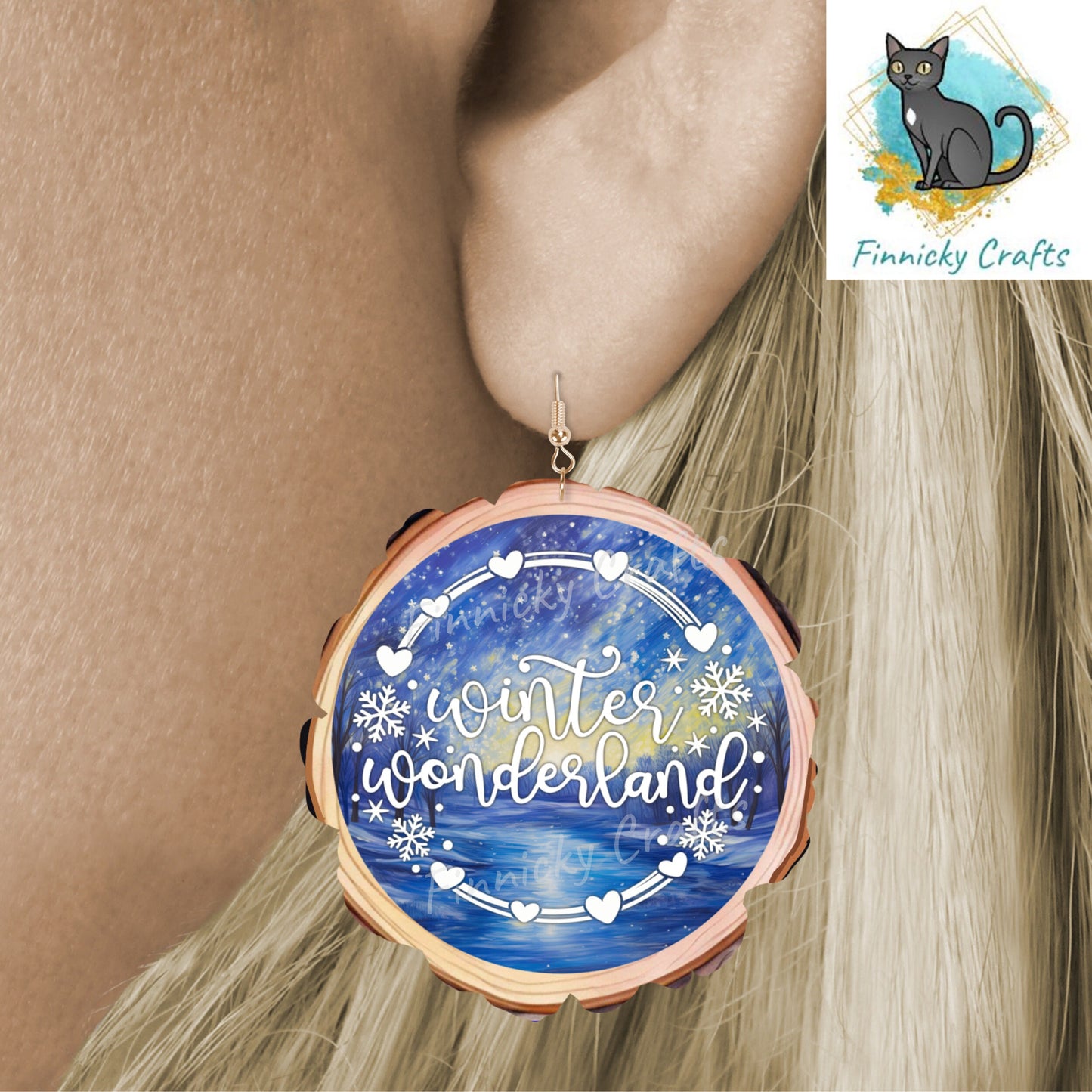 Wood Slice Winter Bundle , Christmas, Winter, PNG, Design, Download, Door Hang, Ornament, Sublimation, Acrylic, MDF, DTF, earrings, sign.