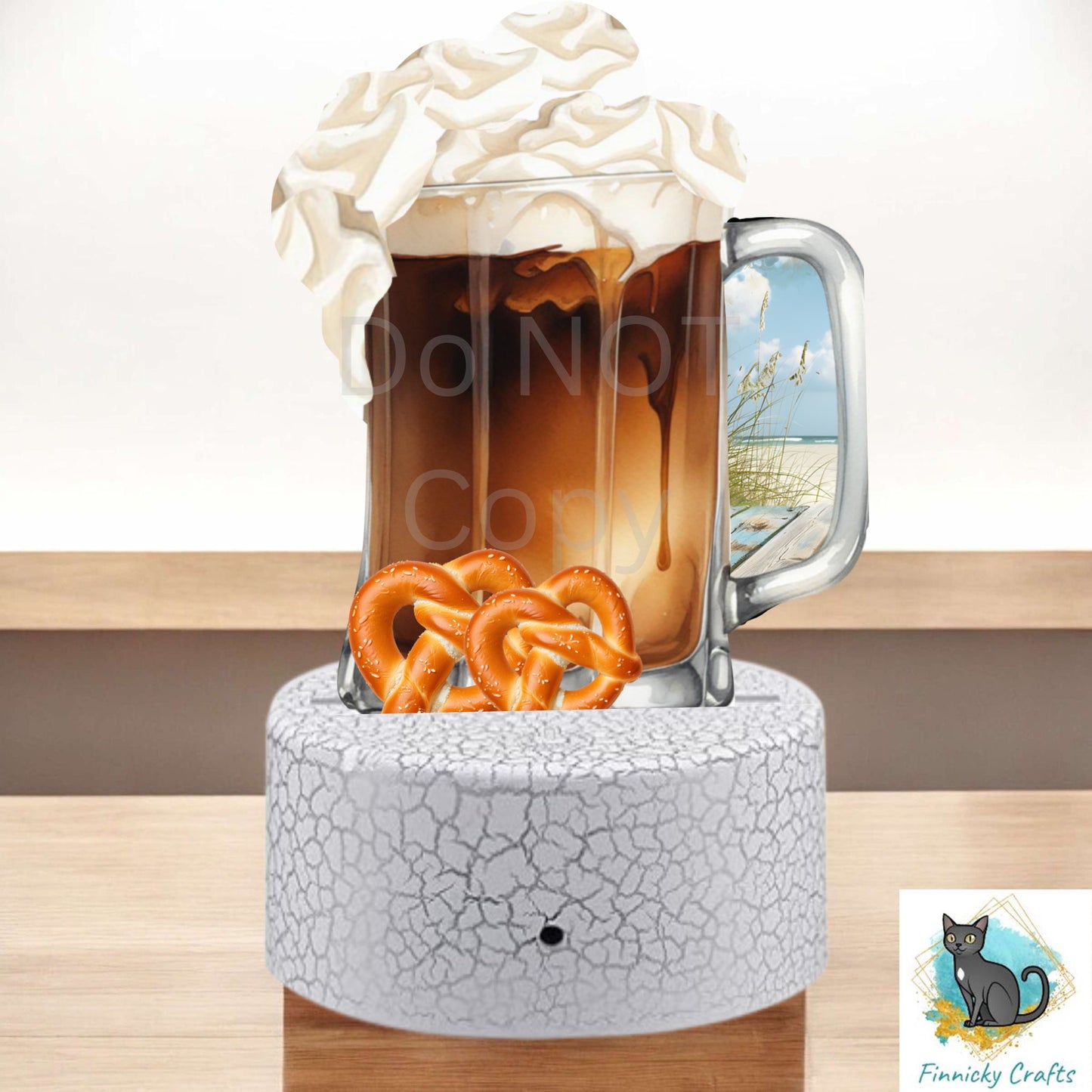 Dark beer Stein, root beer light base Sublimation Design, acrylic