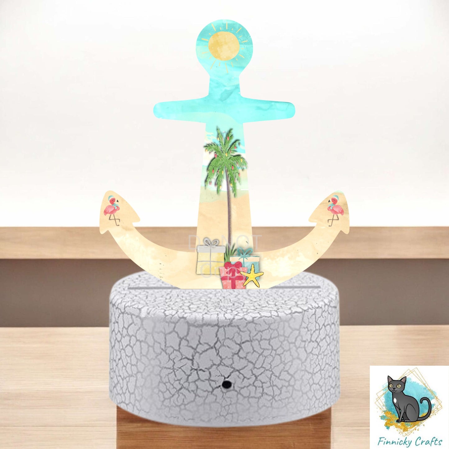 Christmas Beach-themed Anchor light base, Decor, Signs, Sublimation, Digital, PNG Design - With words and without.
