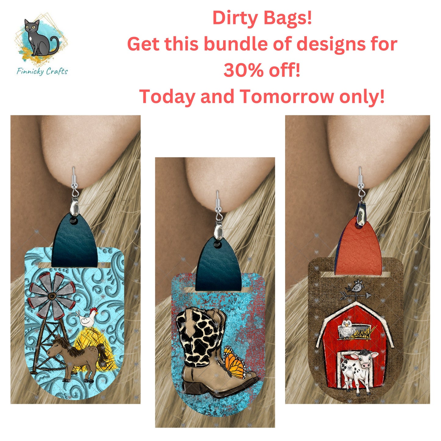 Leather Oval Western Earrings PNG, Barn, Cow, Horse, Cowboy Boots Earrings Design, Sublimation Leather Earring.