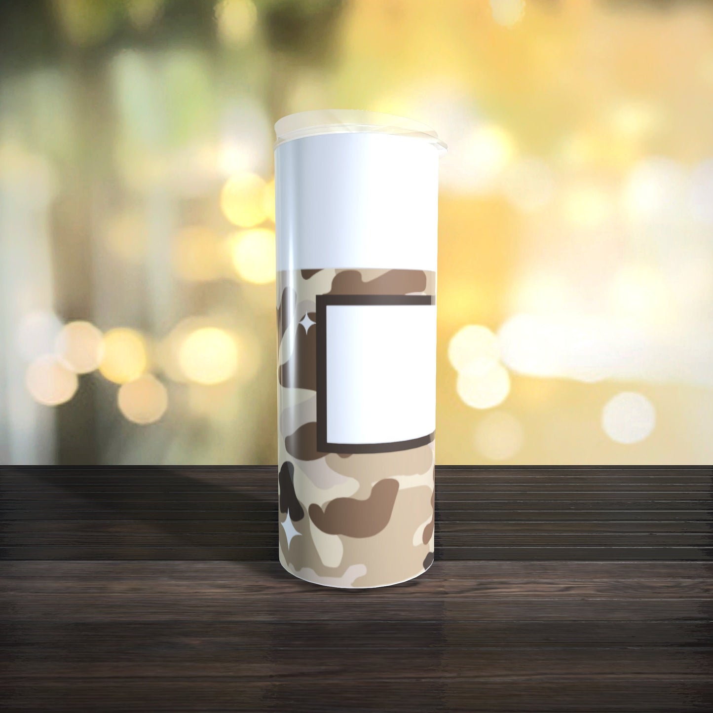 Customizable Spray Can Tumbler Template - Be Gone Template - Brown Camo - Digital Design - Sublimation Tumbler