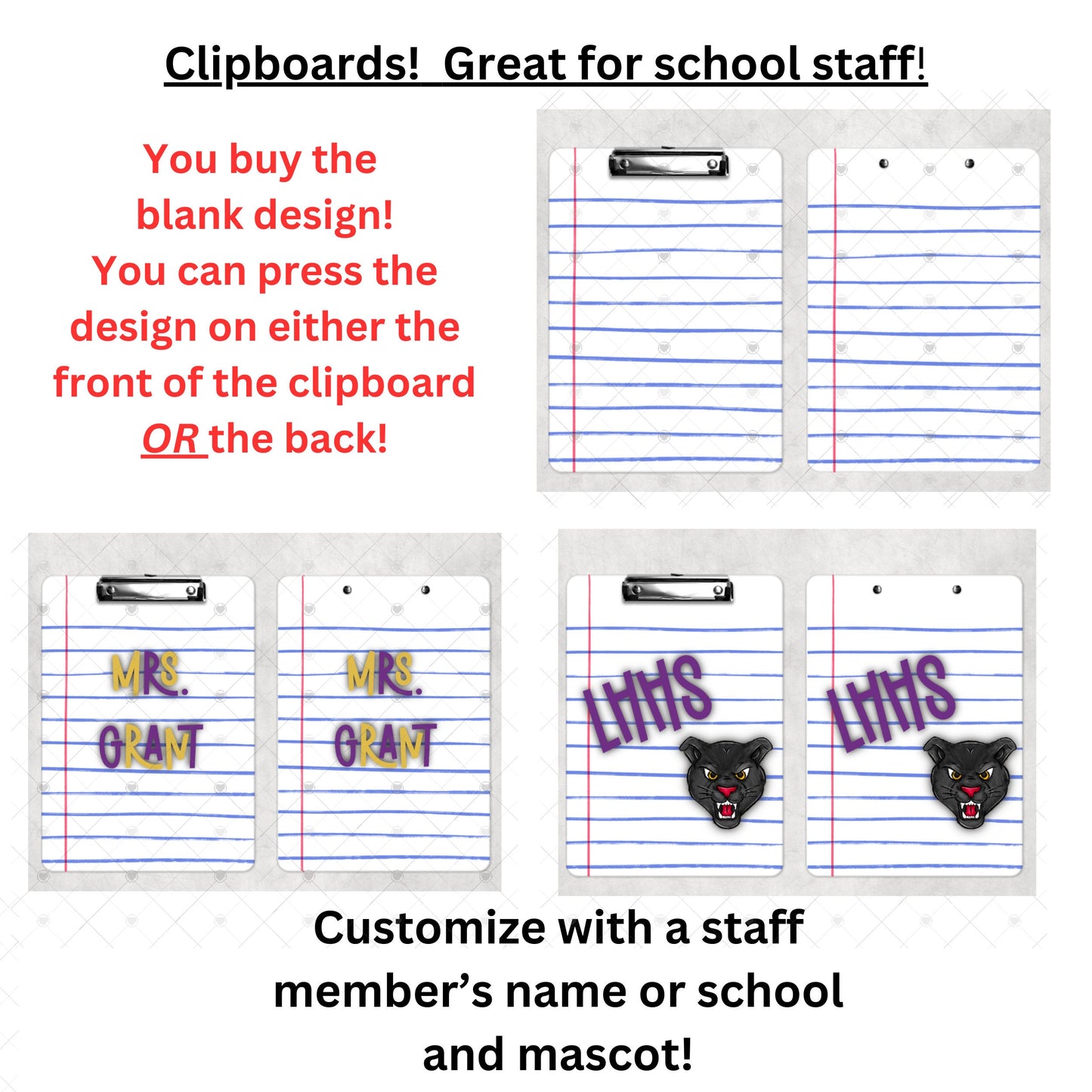 Customizable Teacher, Student, School Staff, Coach, Gift, Clipboard, Sublimation, Digital Design, PNG, Download, Decoration, Back to School