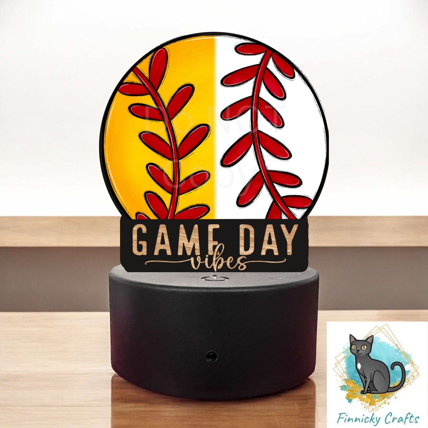 Baseball, Softball, Baseball/Softball Combo, Bundle - Sublimation Designs - Acrylic Light Base - Sports Decor - Game Day Vibes - Night Light