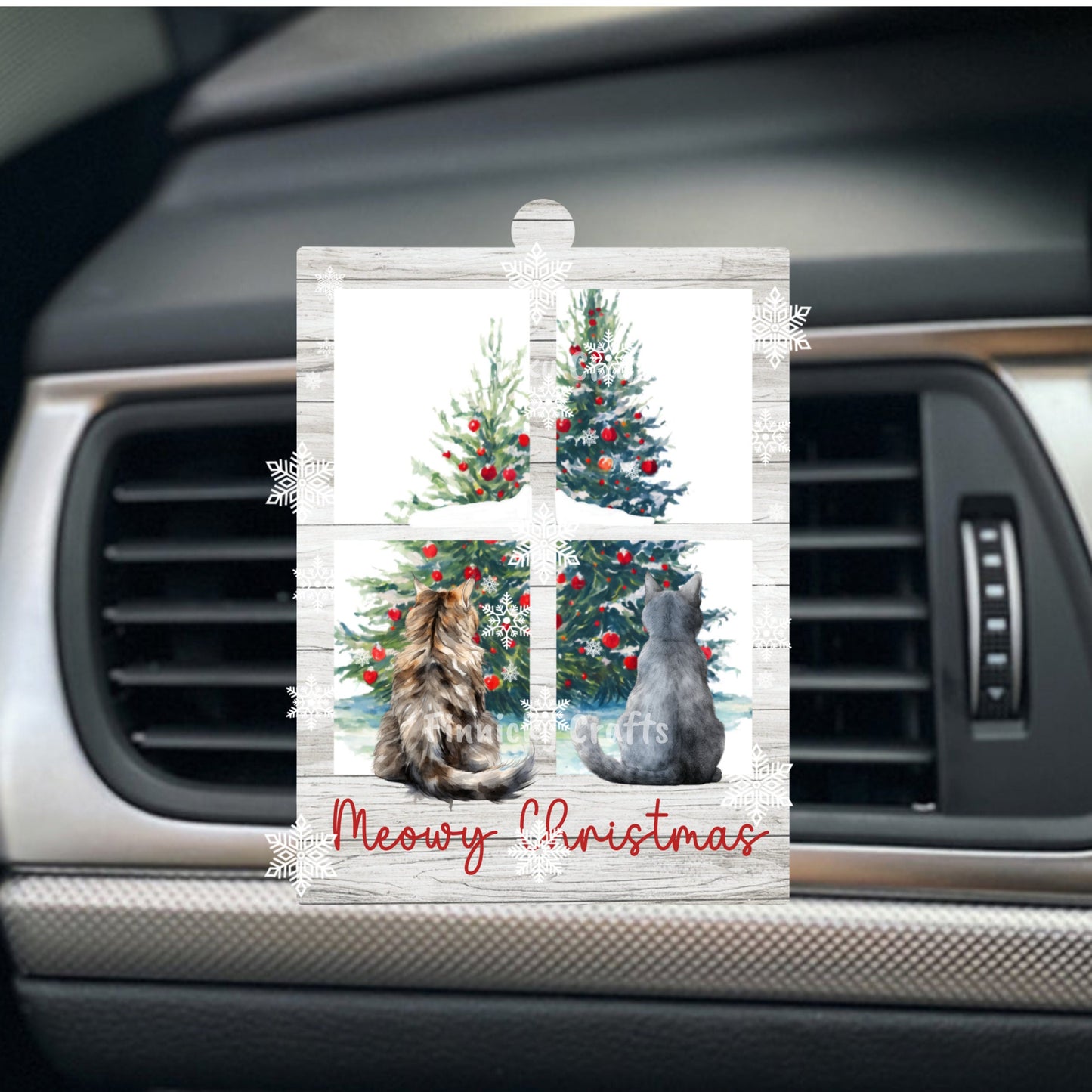 Cats Meowy Christmas Window Scene Ornament, Nightlight, Vent clip, Sublimation, Digital, PNG, Design, Download, MDF and Acrylic