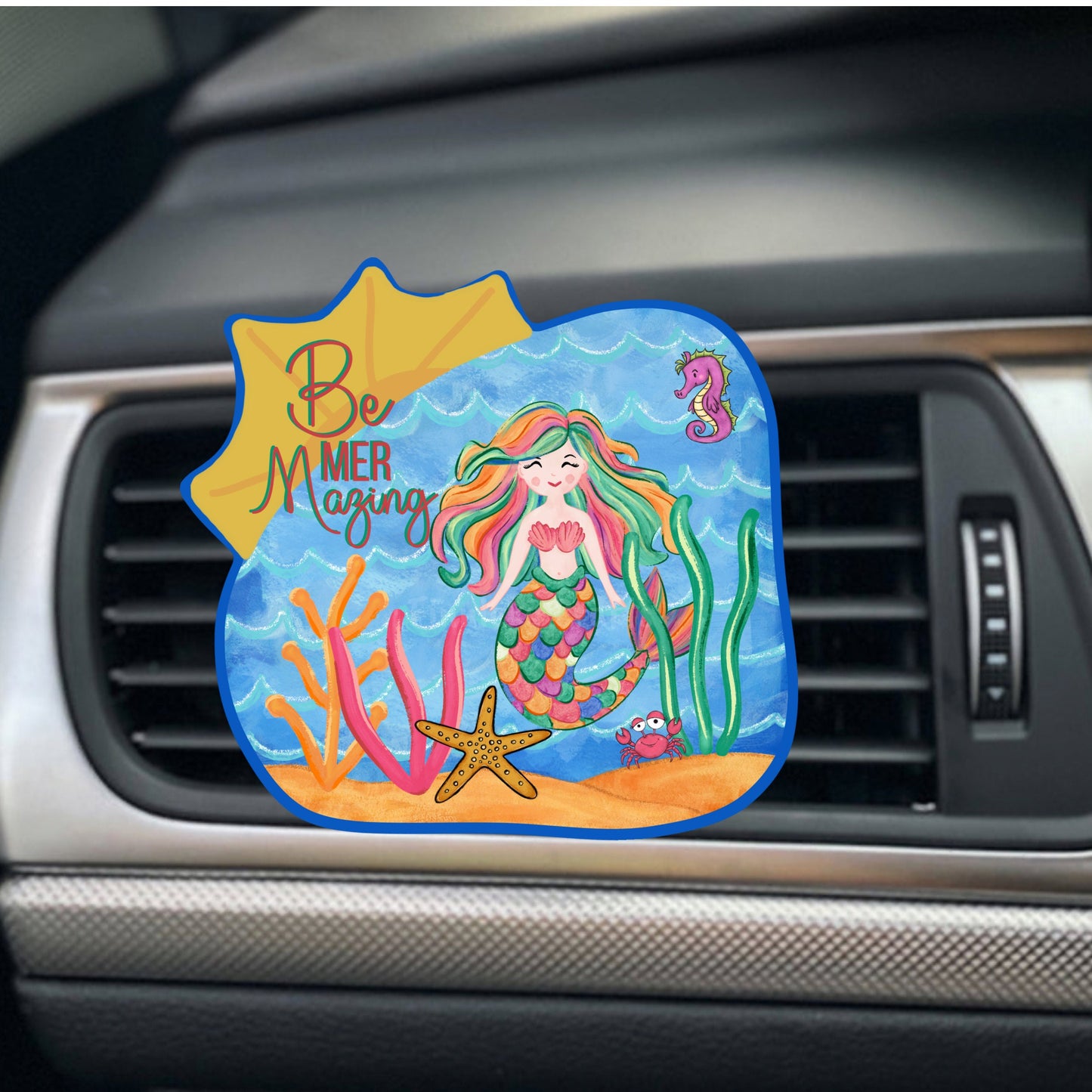Sublimation Design, Be Mer Mazing - Sun Pool Blank - Beach Bag, Nightlight, Sign, Suncatcher, Car Vent, Earrings, Digital Download