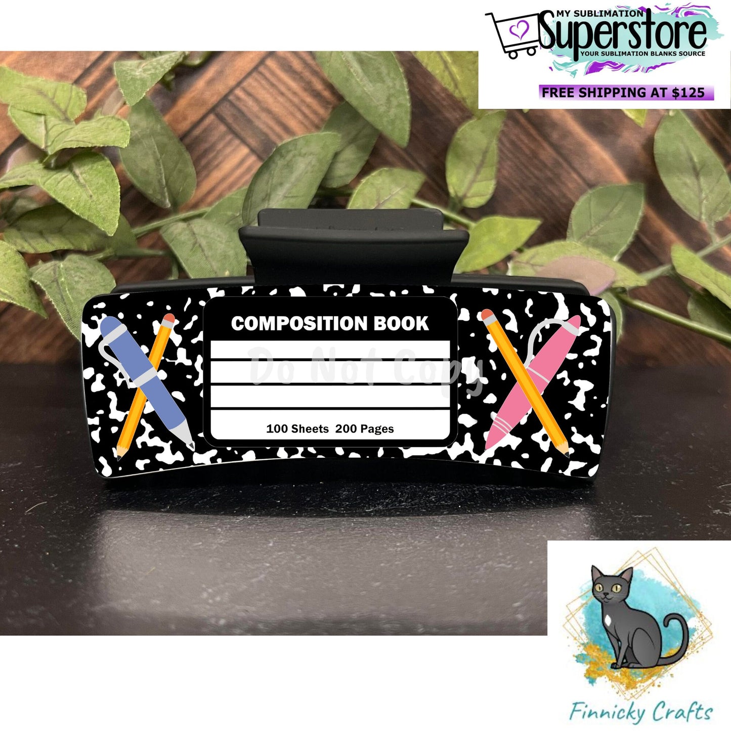 School, Teacher, Gift, composition notebook, Large hair clip, small hair clip, earrings, sublimation, png