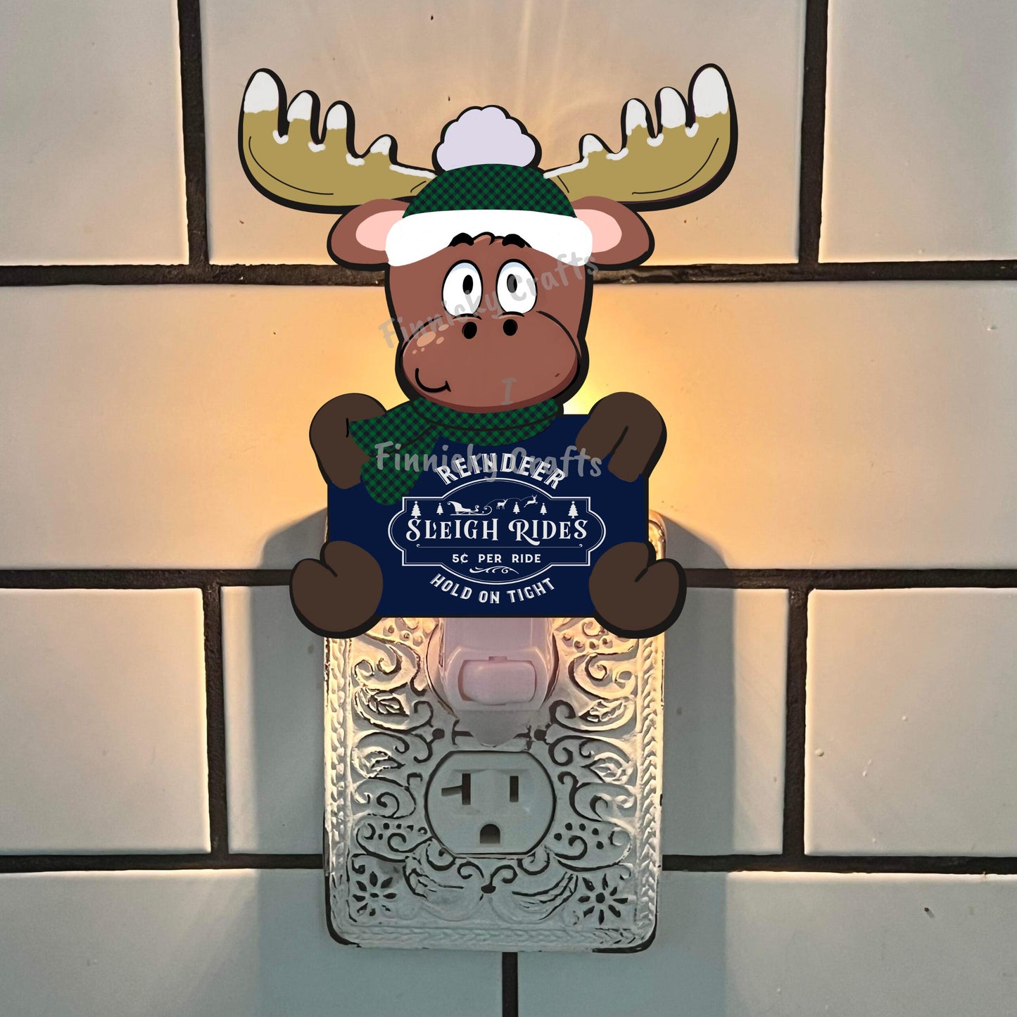 Christmas Moose Ornament, Nightlight, Vent clip, Customizable, words and blank, Sublimation, Digital, PNG, Design, Download, MDF and Acrylic