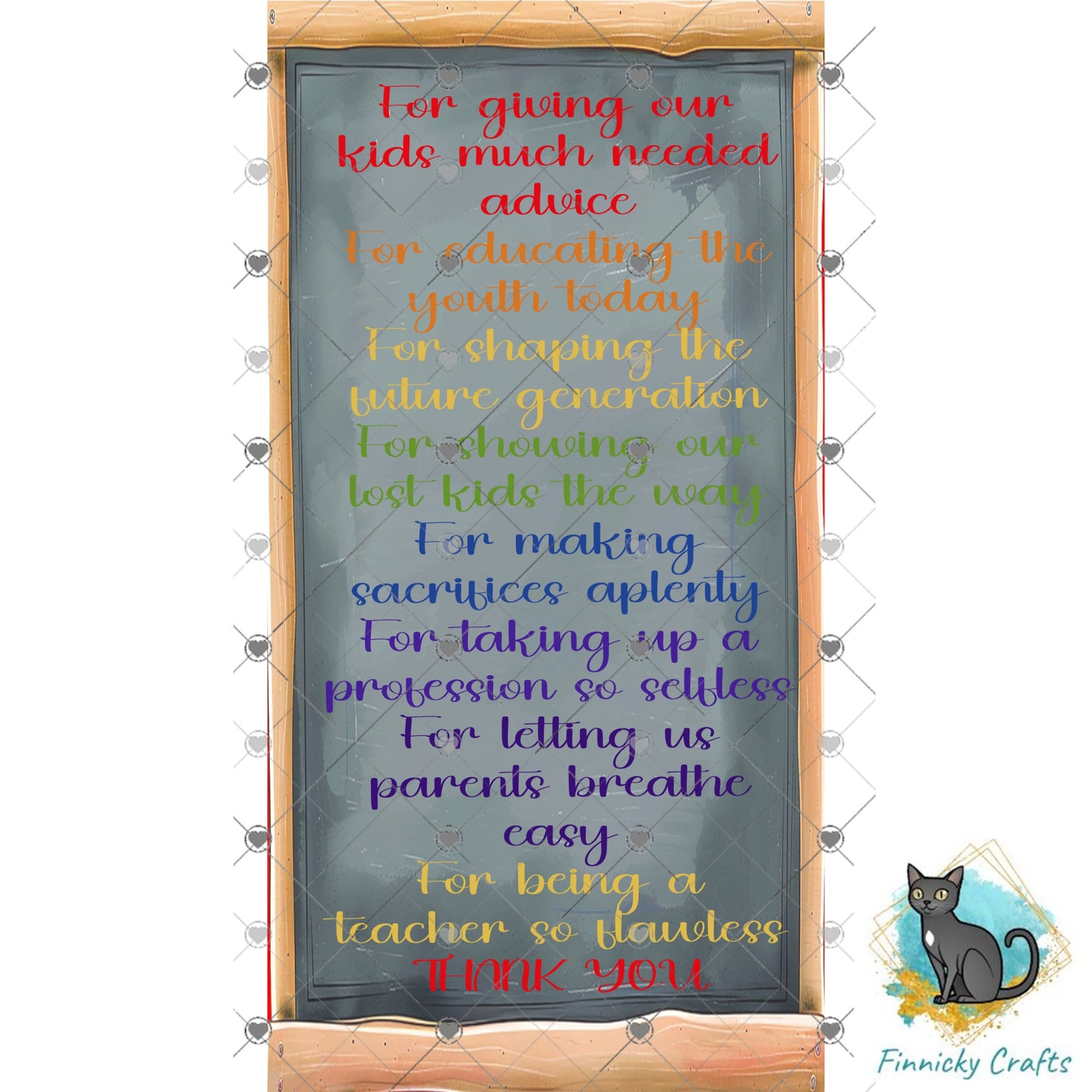 2 Piece Customizable Teacher Appreciation Sign, Pencil, 6 crayon colors, Sublimation, Digital, PNG, Design, Download, Interchangeable