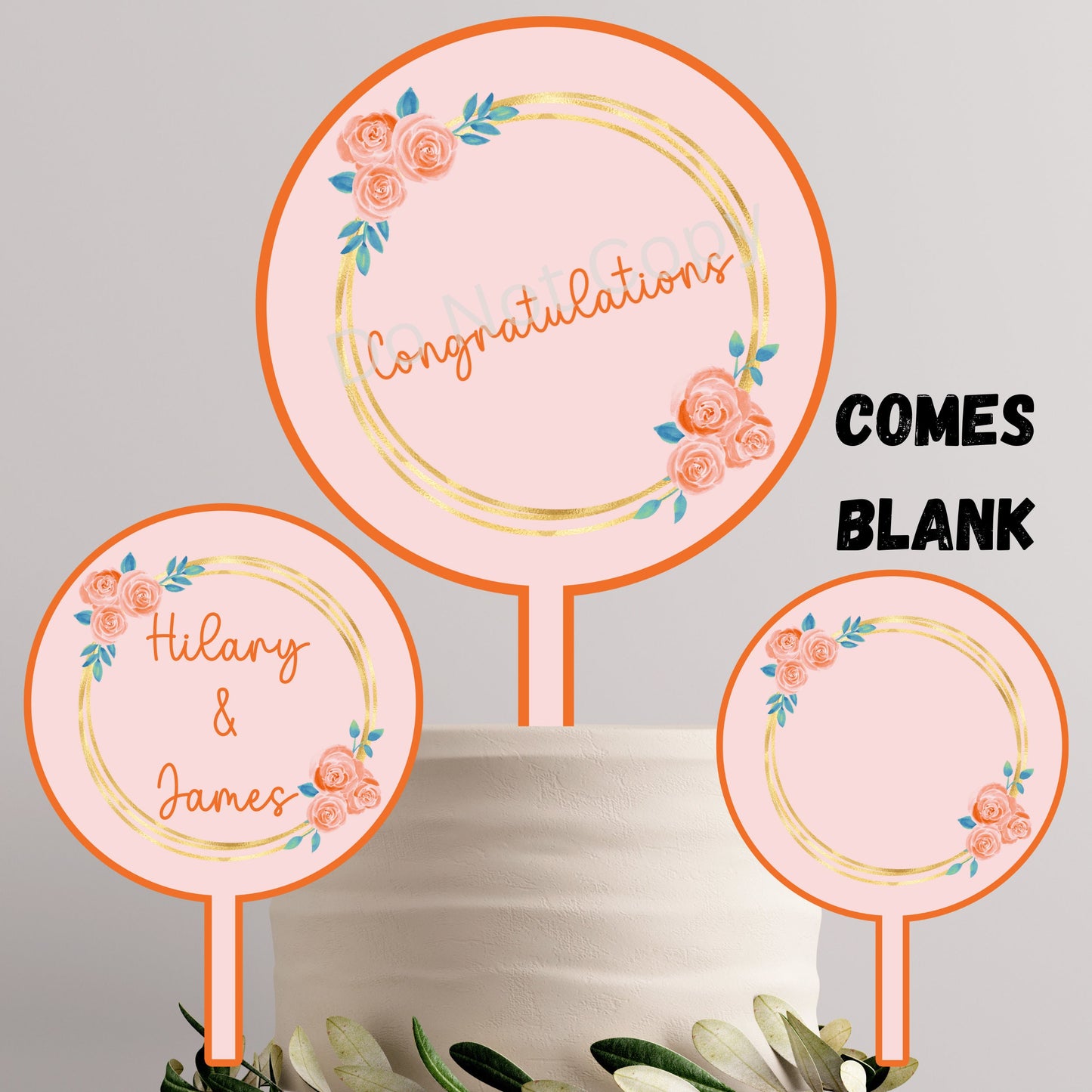 Cake Topper Bundle Sublimation Design, Customizable Cake Topper, Round, Fancy, Cake Topper Design, Wedding, Birthday