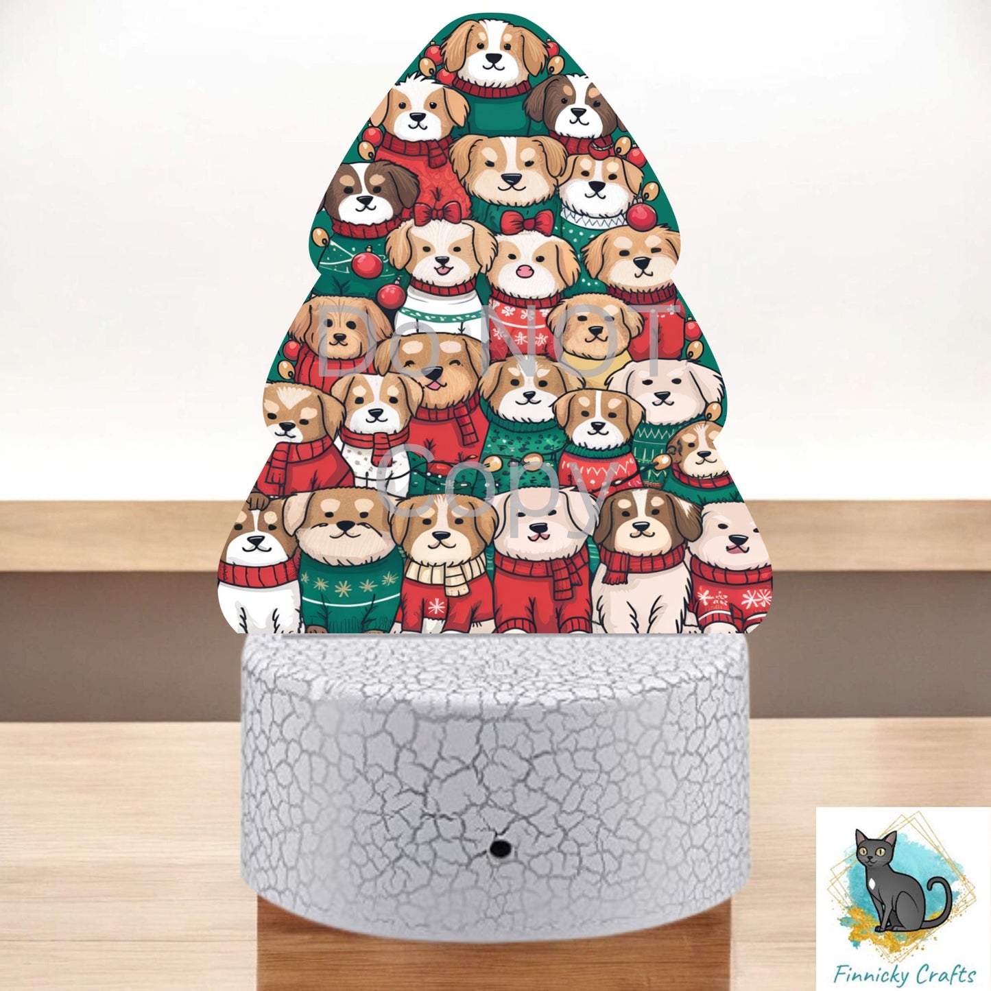 Dogs Chubby Tree, Christmas Sign PNG, Digital Download, Sublimation, Decor, Light Base