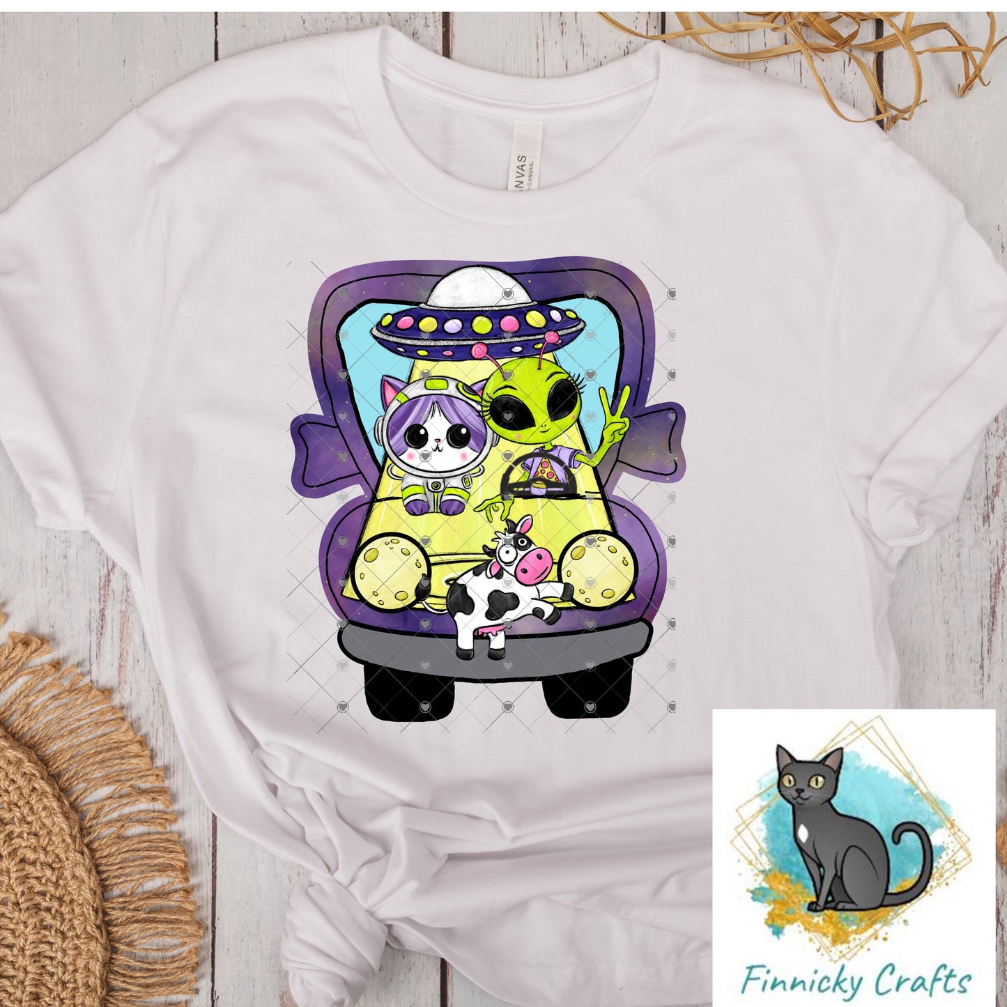 Aliens Truck Sublimation Design - Earrings, Bag, Door Sign - T-shirt Design - Digital Download