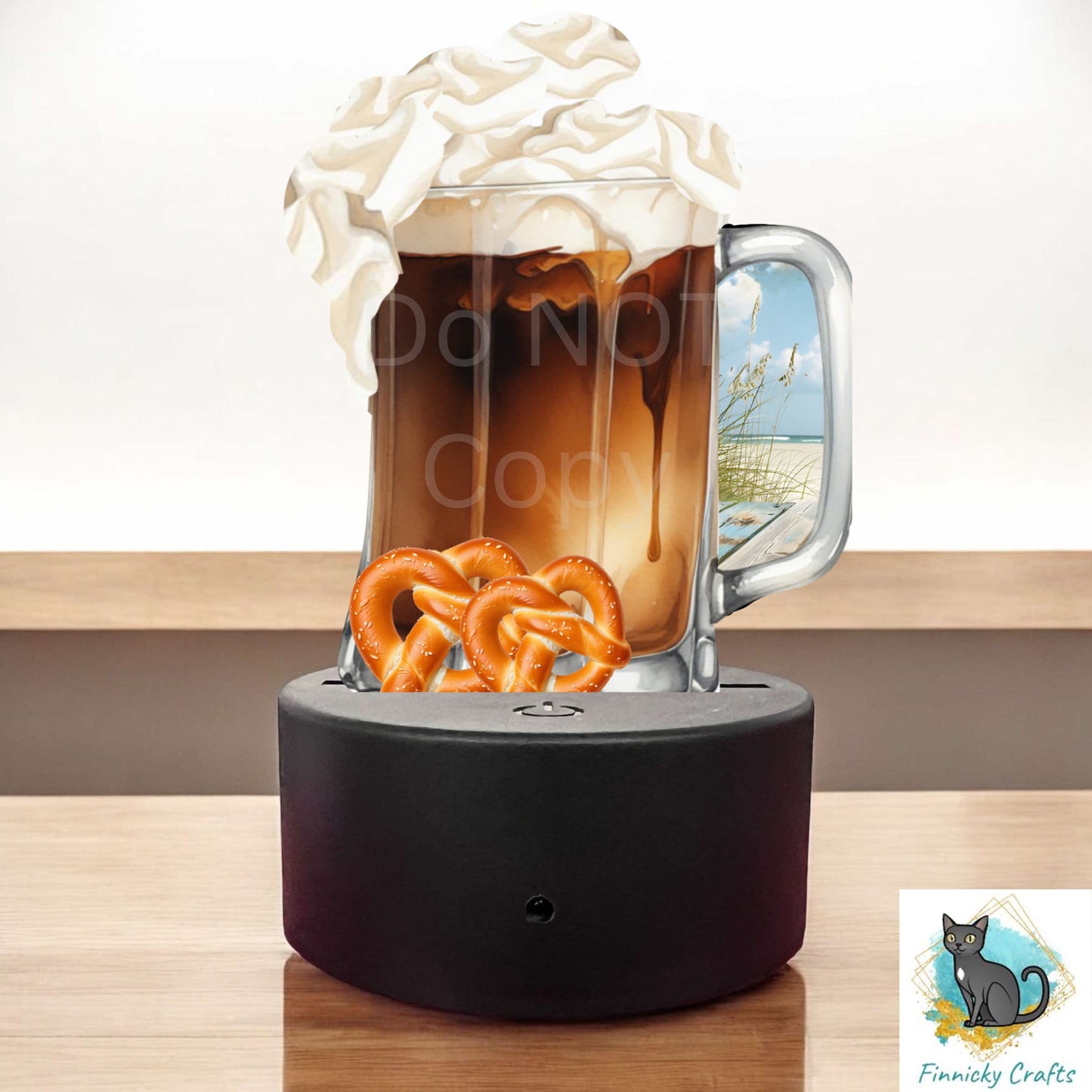 Dark beer Stein, root beer light base Sublimation Design, acrylic