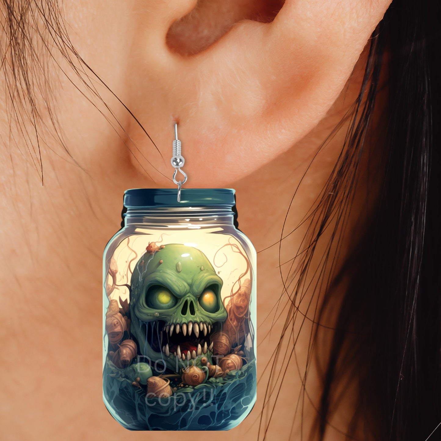 Halloween Mason Jar Sublimation Digital Design Bundle - Ghouls, Creatures - MDF, Acrylic - Earrings, Sign, Nightlight, Bag Charm
