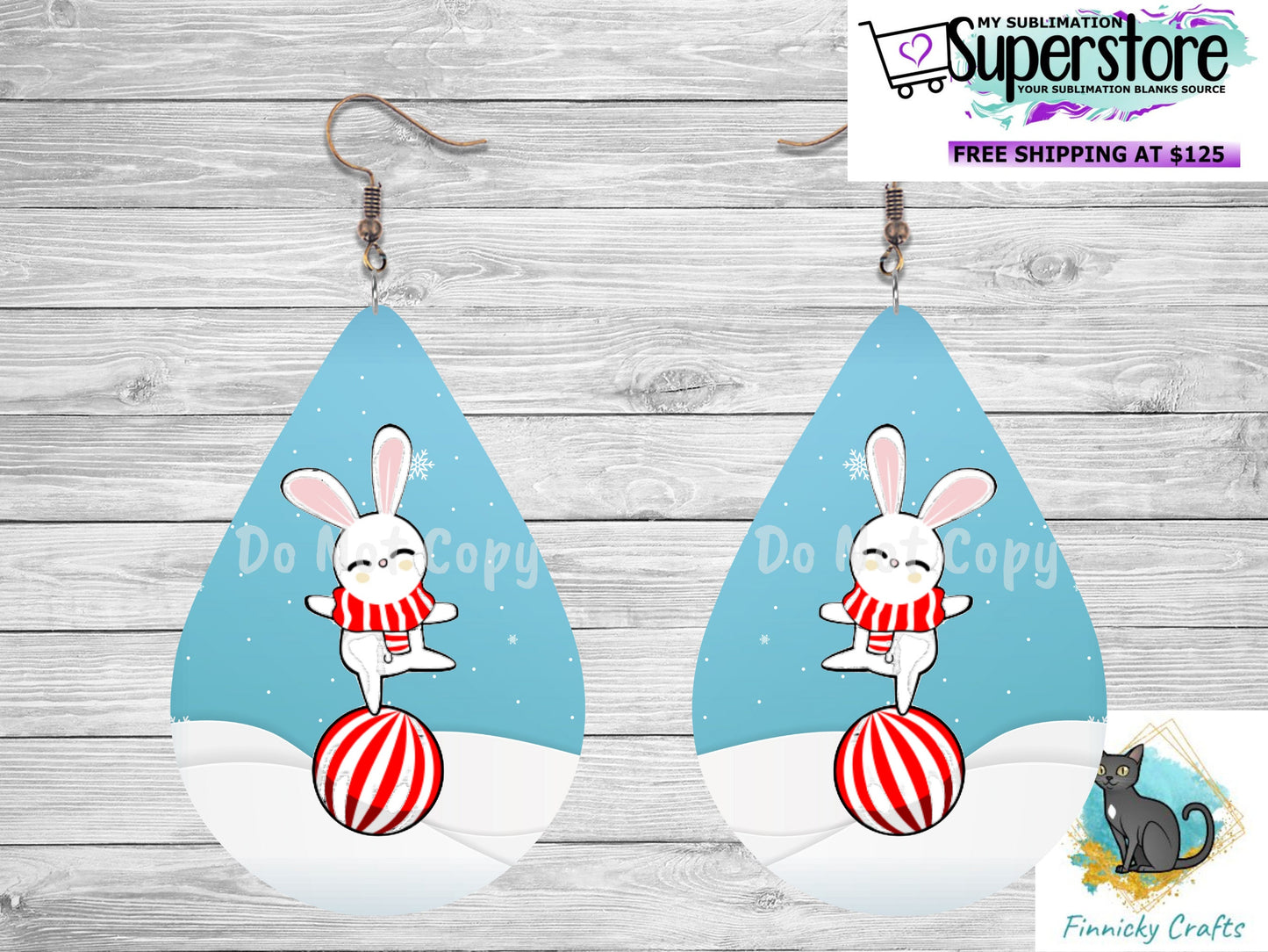 Rabbits, Cows, Winter, Christmas, Large hair clip, small hair clip, earrings, sublimation, digital design only, png
