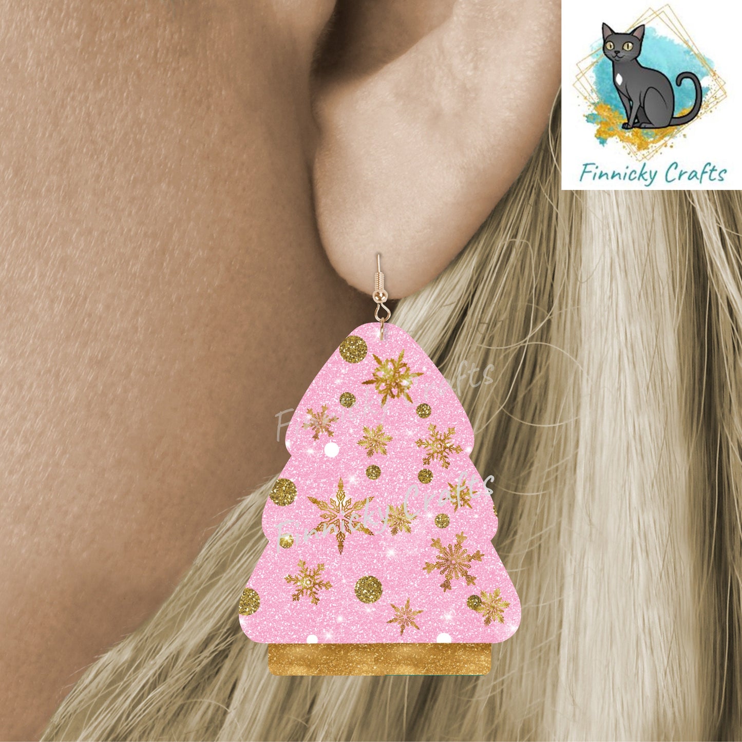 Chubby Christmas Tree - earrings, night light, sign - Christmas Ornament Digital File, MDF, Acrylic, DTF
