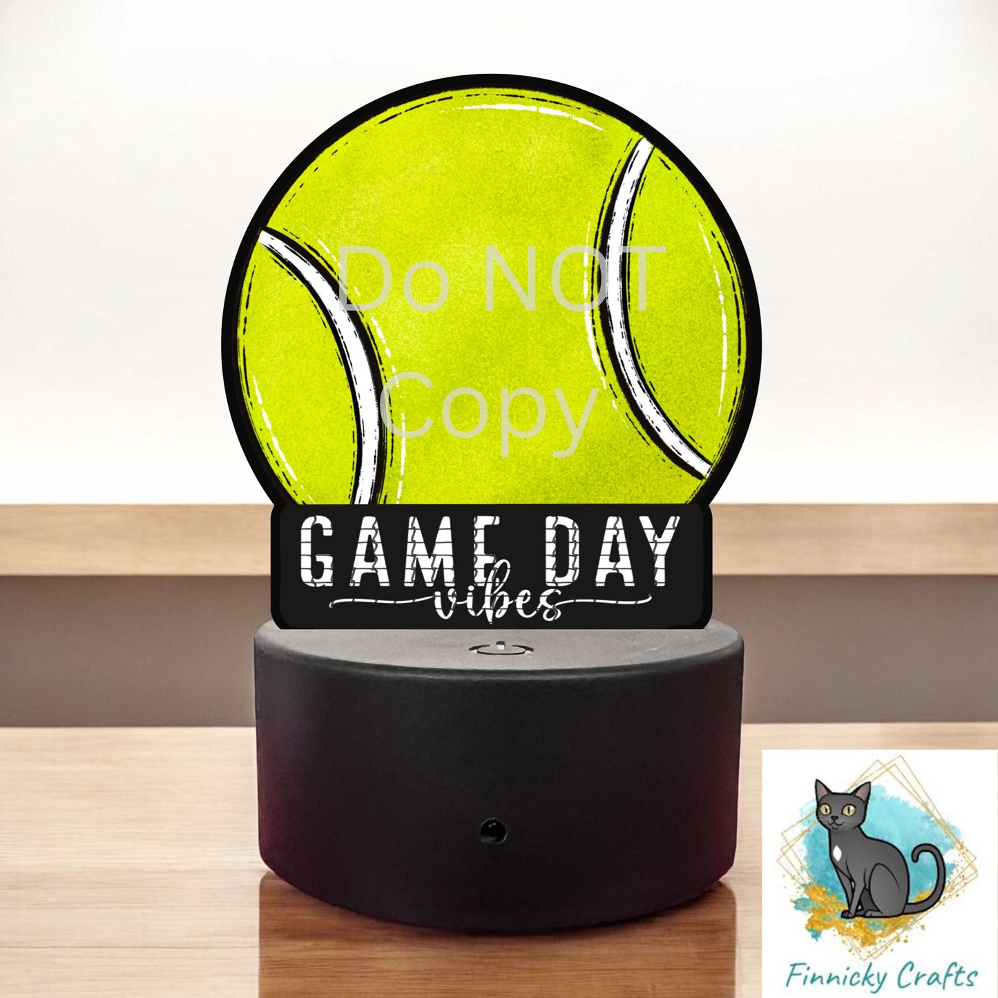 Tennis Ball - Sublimation Designs - Acrylic Light Base - Sports Decor - Game Day Vibes - Night Light