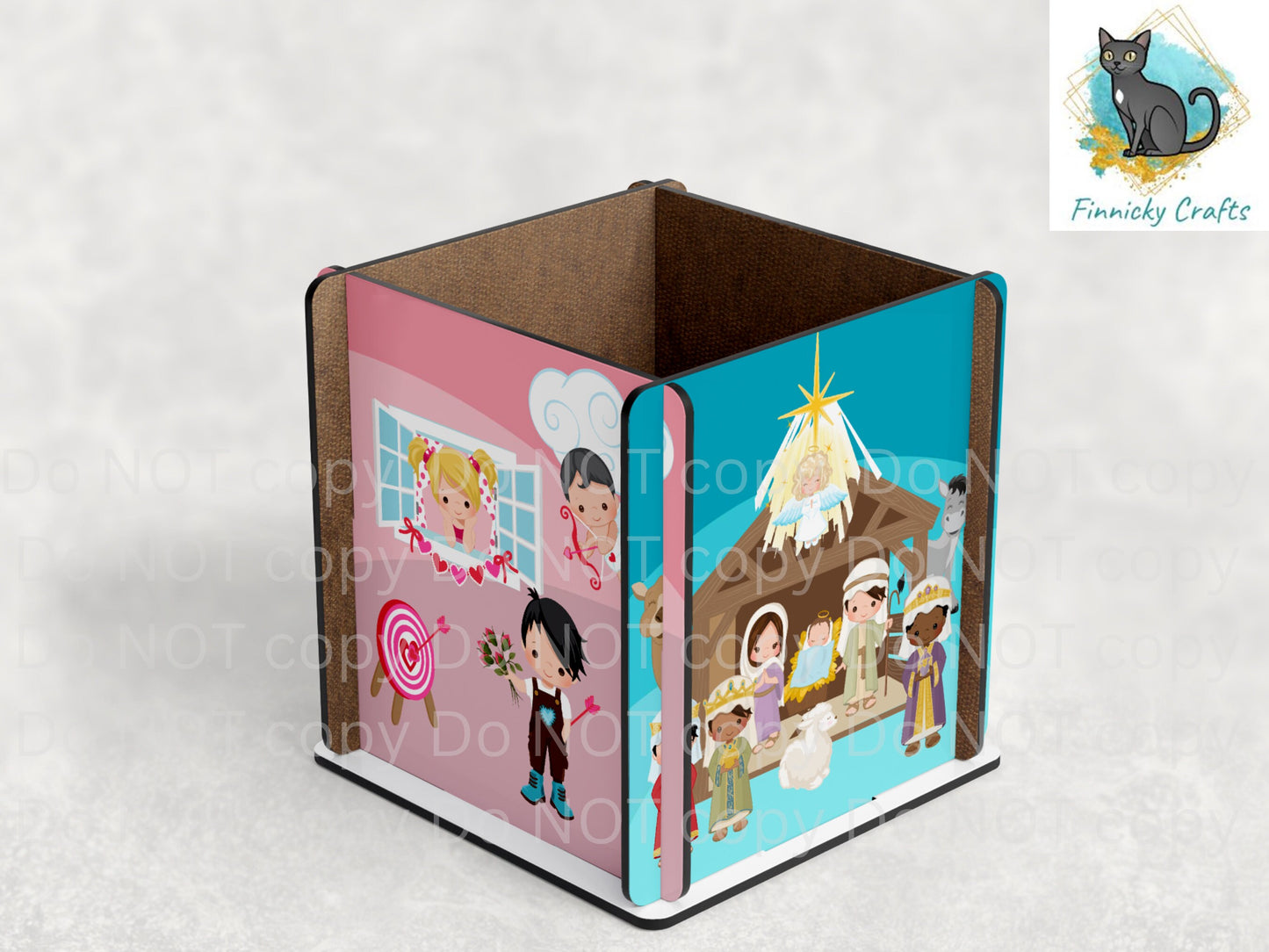 Religious Scenes 5.5 Box PNG Sublimation Design, Nativity, Resurrection, Valentine's Day, Noah's Ark MDF Centerpiece Box Design Download