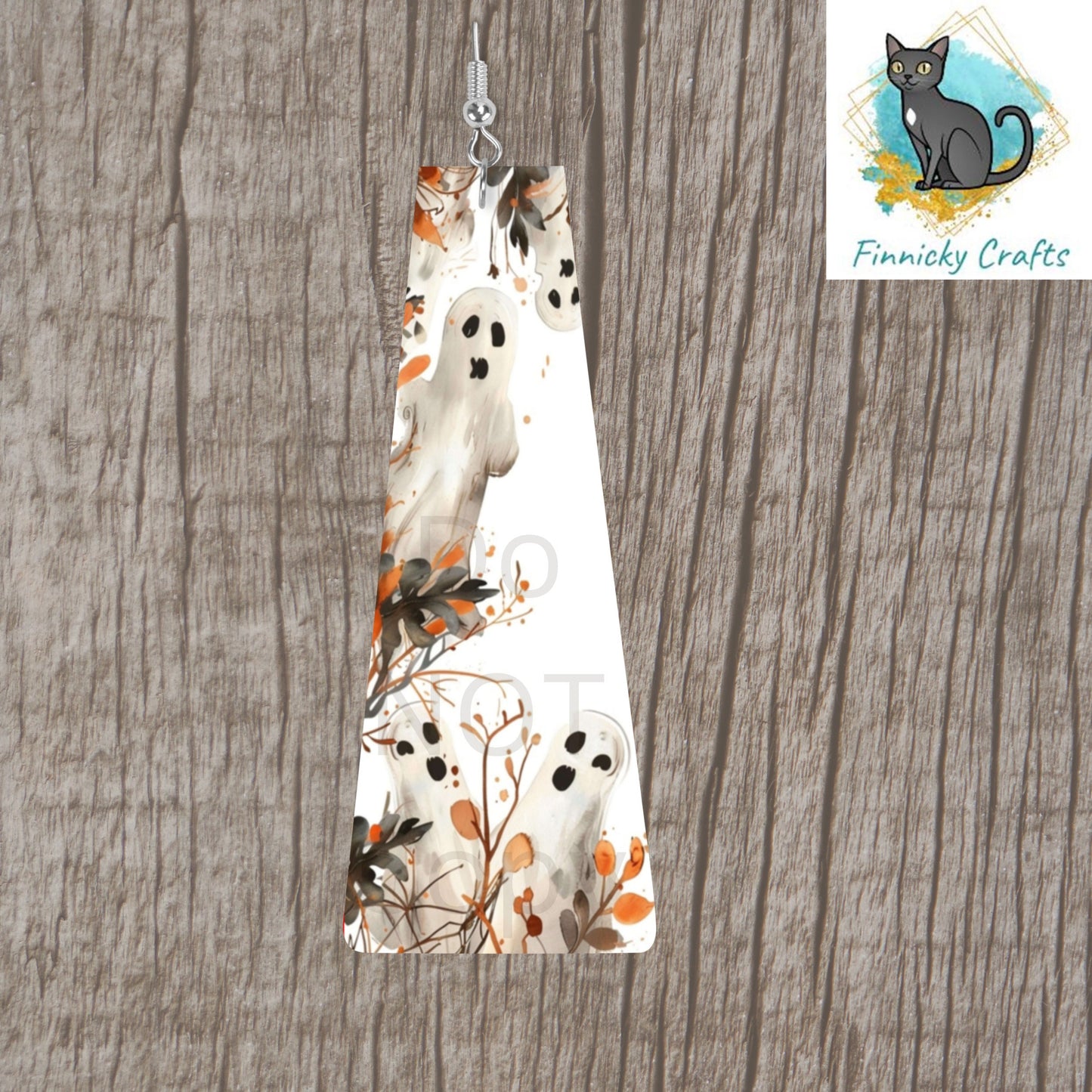 Creepy Spooky - Modern Bar Halloween Ghosts - Digital Design- Earrings - Acrylic or MDF