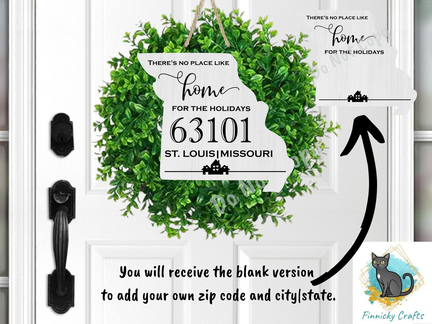 Customizable Missouri State Shape, Home for the Holidays, Zip Code, Sublimation, PNG, Digital Download, Door Hanger, Decoration, Ornament