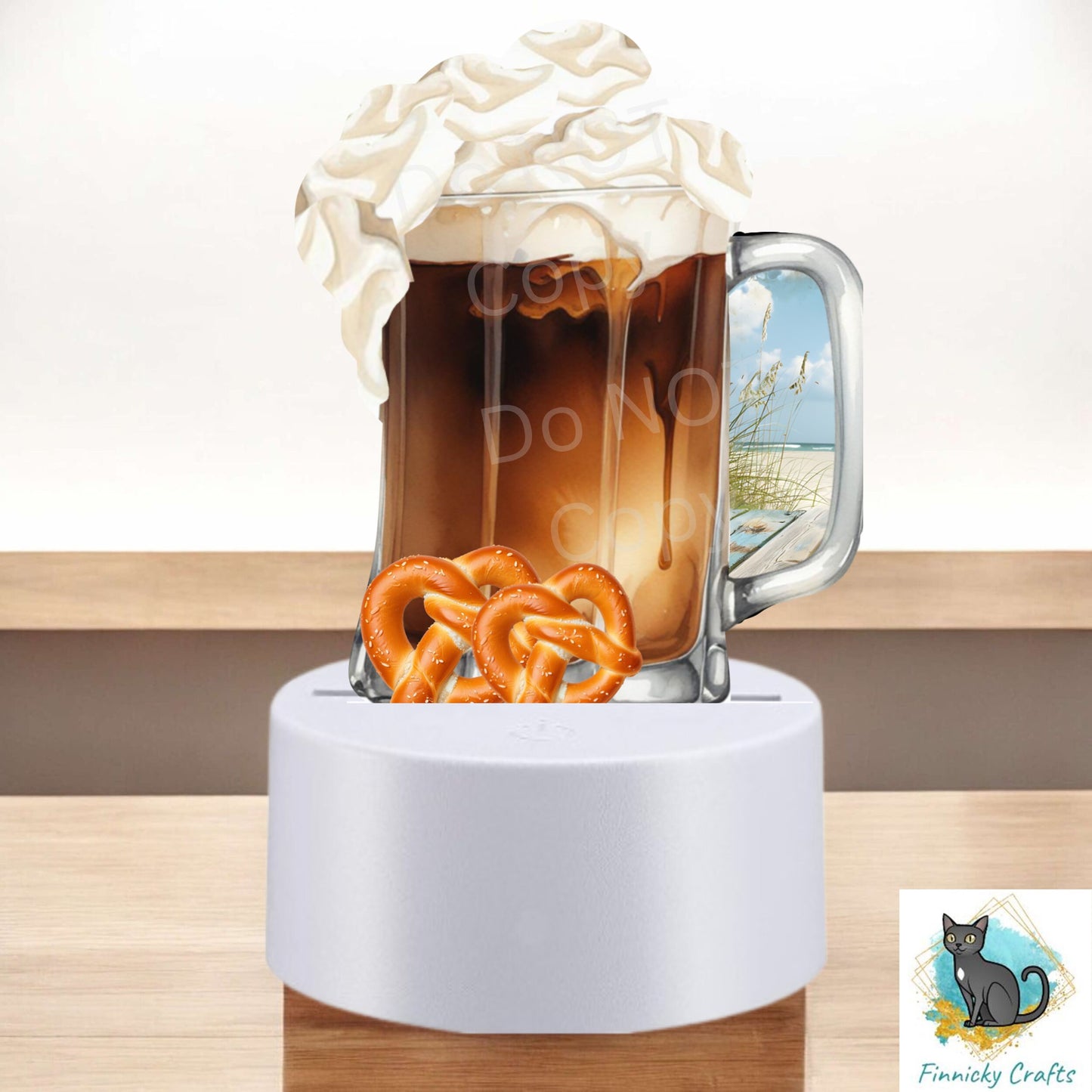 Dark beer Stein, root beer light base Sublimation Design, acrylic