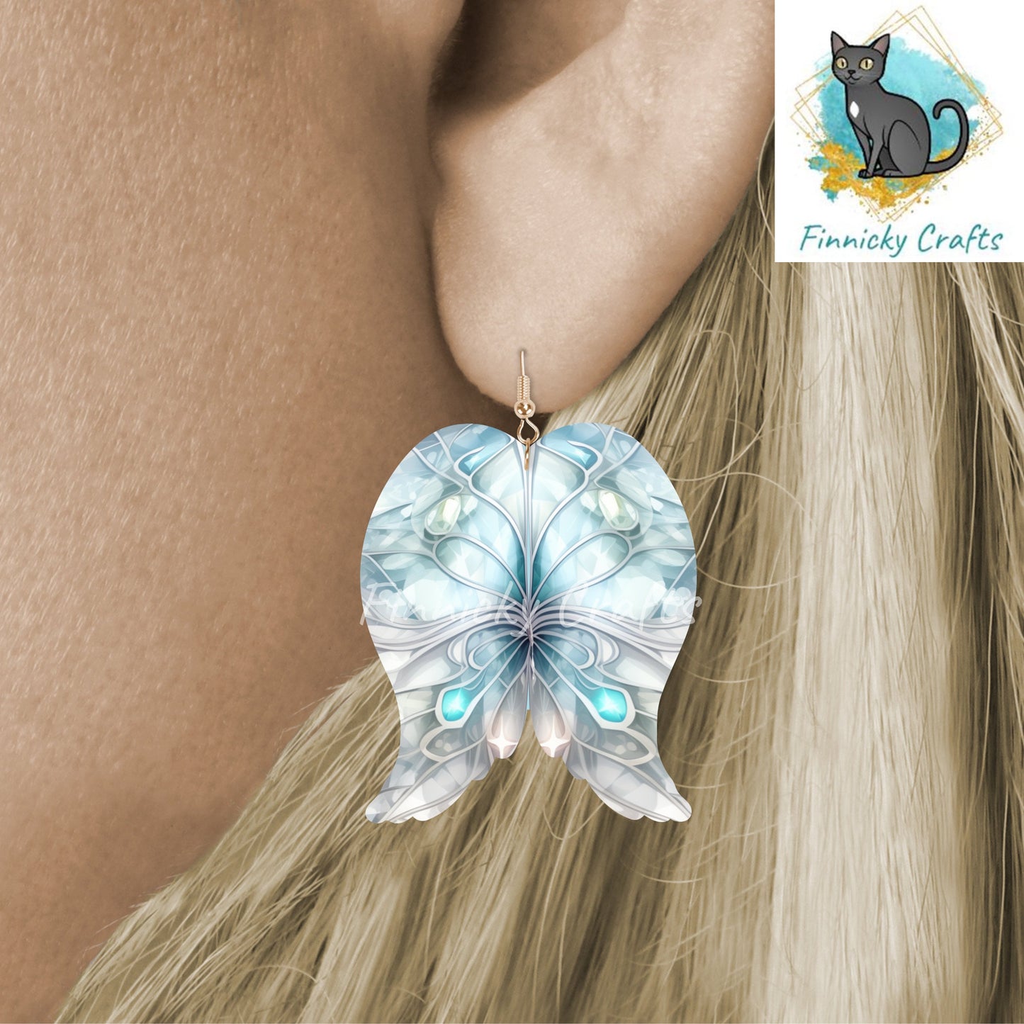 Angel Wings Ornaments - Bundle - earrings, night light, sign - Christmas Ornament Digital File, Suncatchers