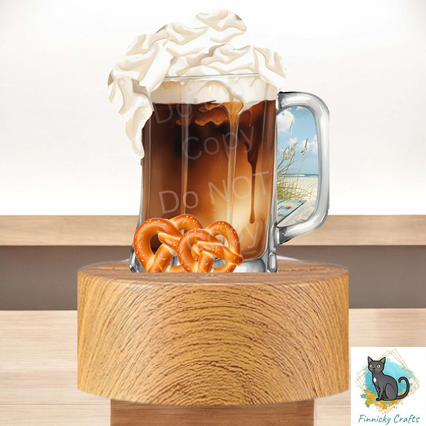 Dark beer Stein, root beer light base Sublimation Design, acrylic