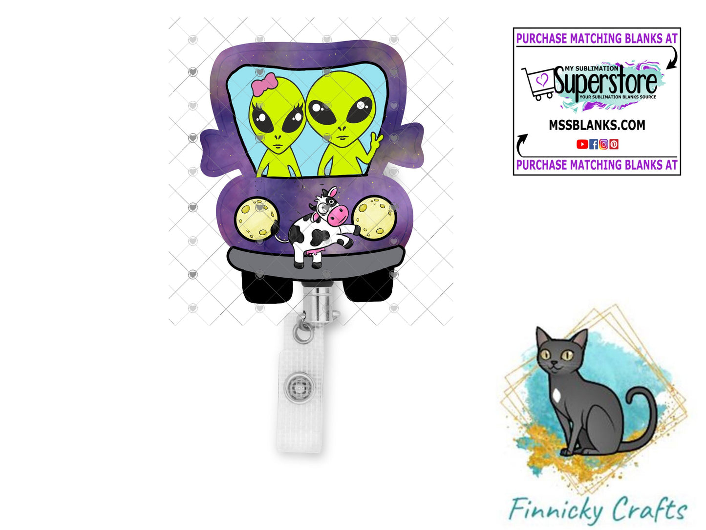 Aliens Truck Sublimation Design - Earrings, Badge Reel, Bag, Door Sign - T-shirt Design - Digital Download
