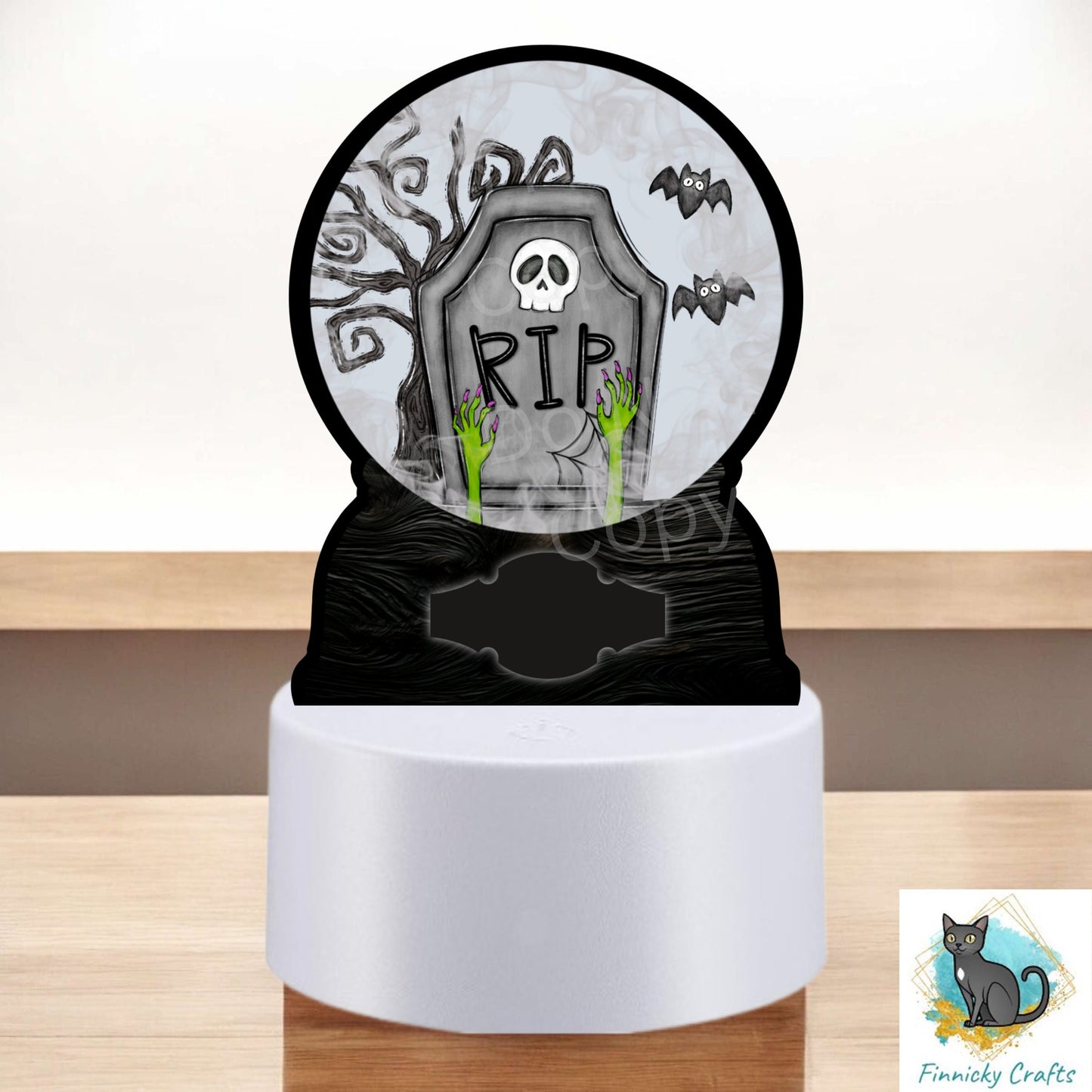 Cemetery Tombstone Headstone Zombie hands With and without words png - Sublimation Designs - Acrylic Light Base - Halloween Decor