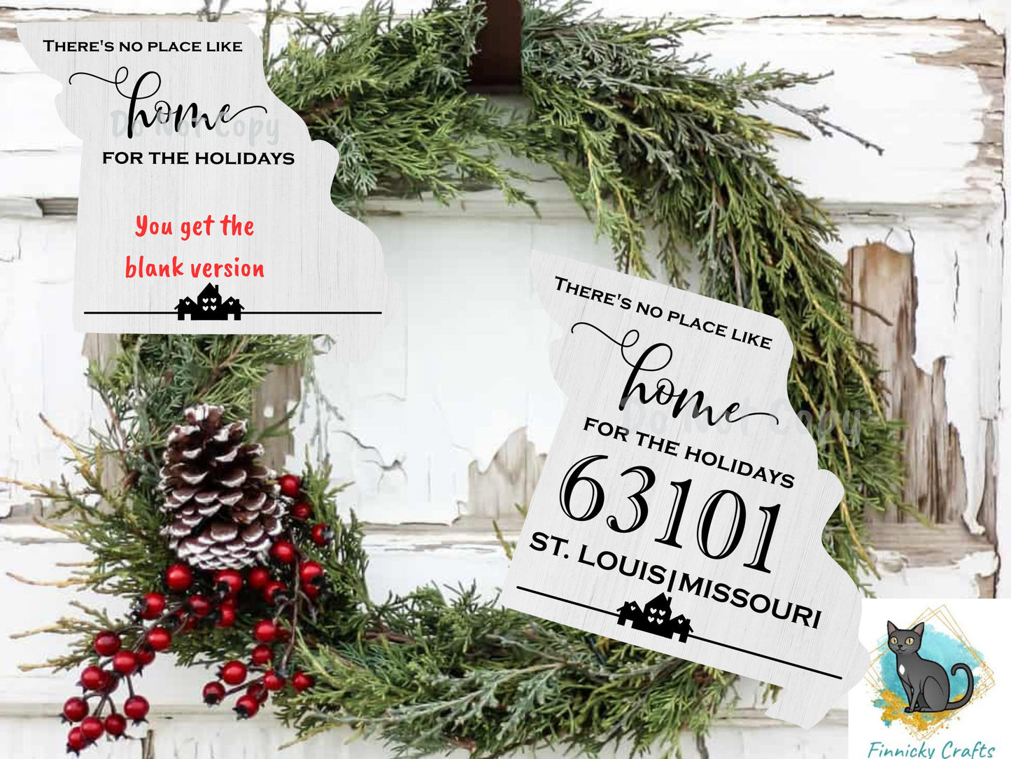 Customizable Missouri State Shape, Home for the Holidays, Zip Code, Sublimation, PNG, Digital Download, Door Hanger, Decoration, Ornament