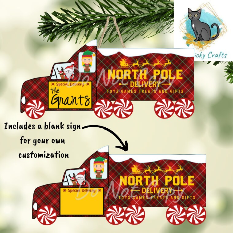 18 Wheeler, Santa, Elf, Truck, Sublimation, Digital, PNG, Design, Download Only, Ornament, Decoration, Sign