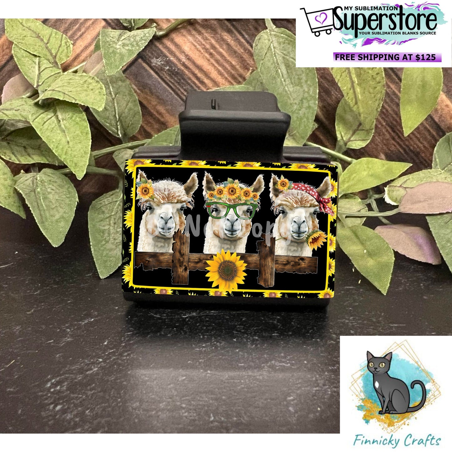 Cute Alpaca Trio/Sunflower Large hair clip, small hair clip, earrings, sublimation, png
