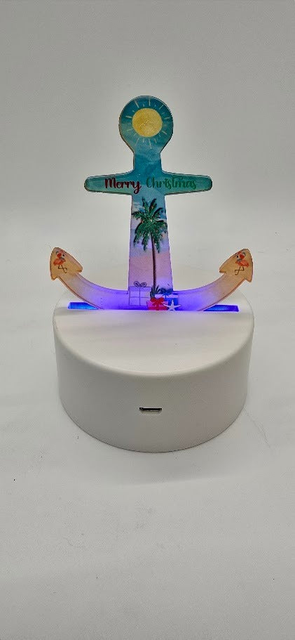 Christmas Beach-themed Anchor light base, Decor, Signs, Sublimation, Digital, PNG Design - With words and without.
