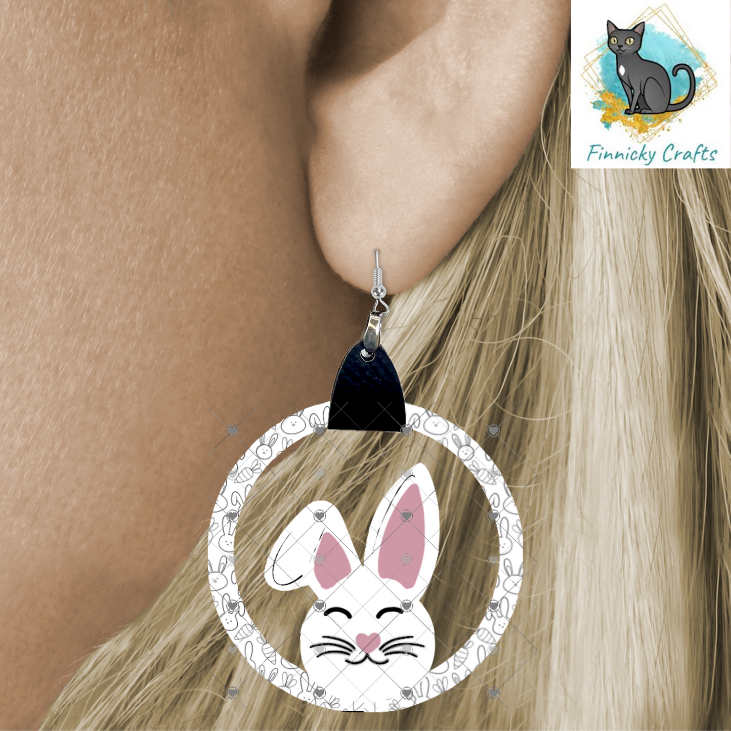 Leather Bunny Bundle, Sublimation, Digital, PNG Design, Download for Earrings