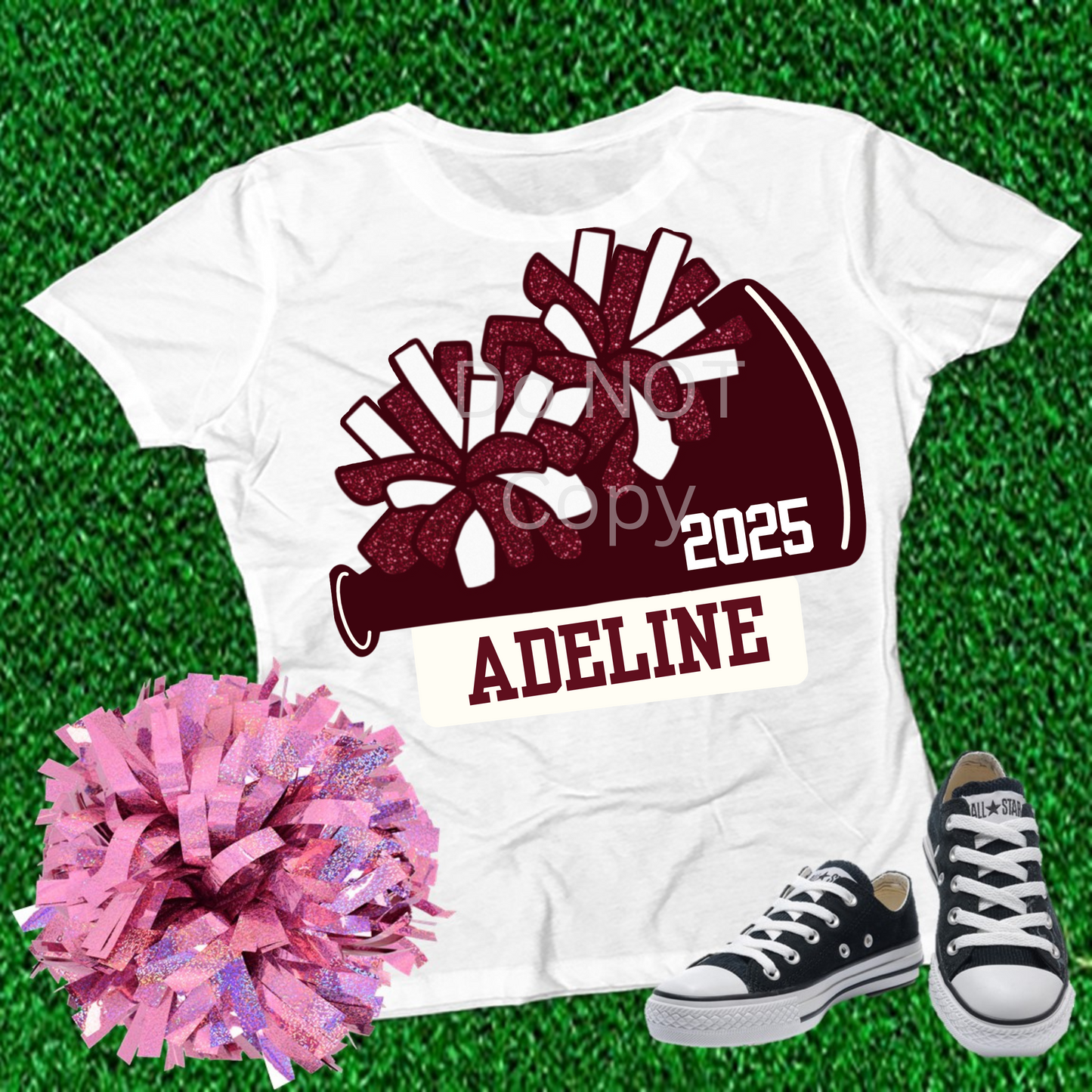 Cheer - Add Personalization- Christmas Ornament Digital File - Add name, mascot, school