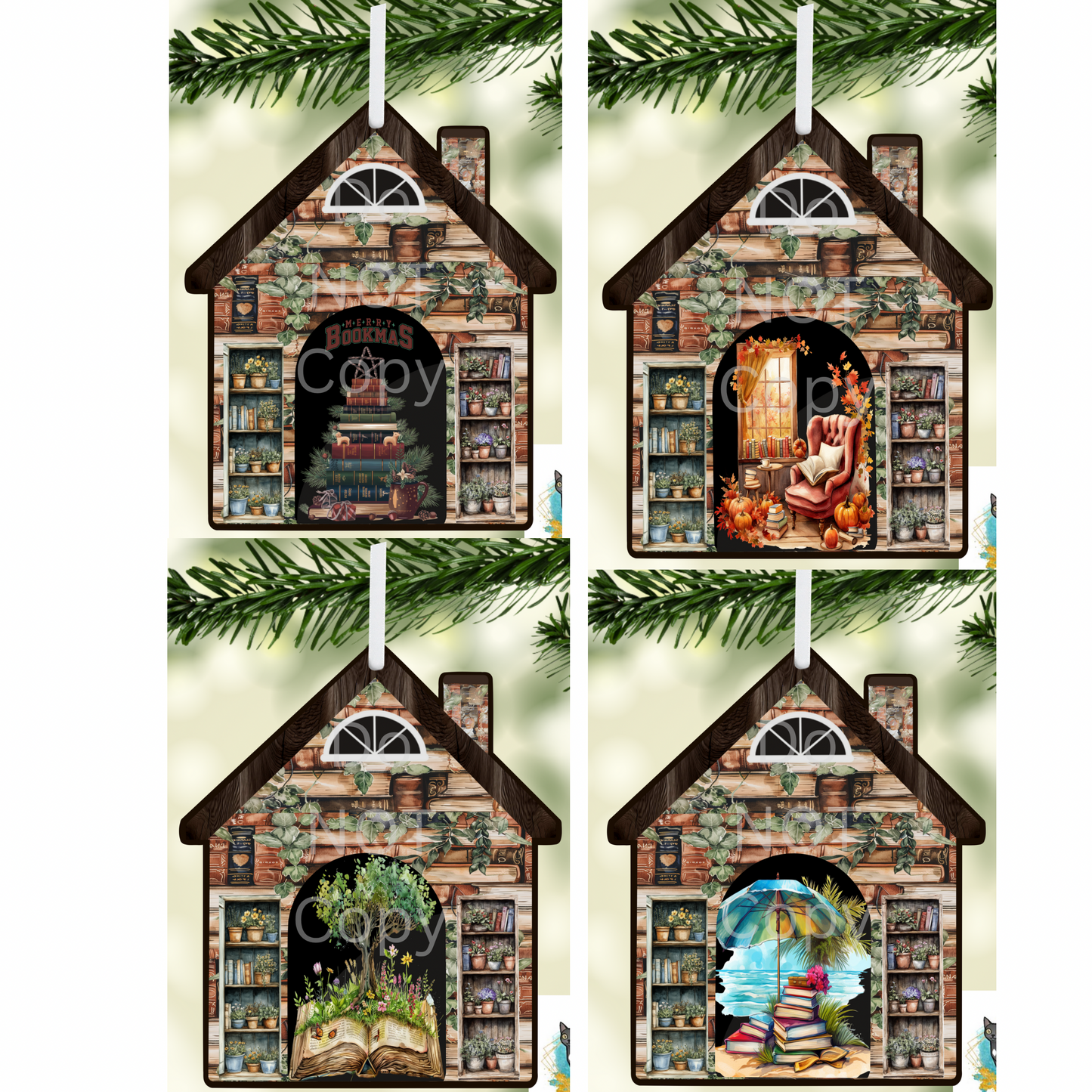 4 Designs House of Books - Spring, Summer, Fall, Christmas Sublimation, Digital, PNG, Design, Download NOT INTERCHANGEABLE