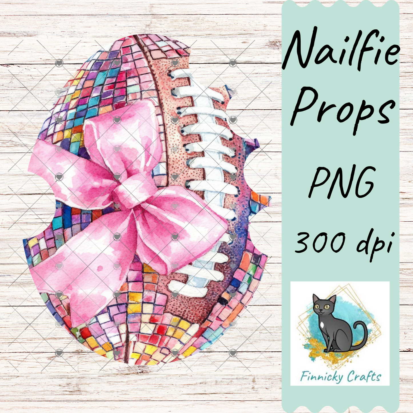 Egg-Shaped Football bundle Nailfie Prop - Sublimation - Digital Design