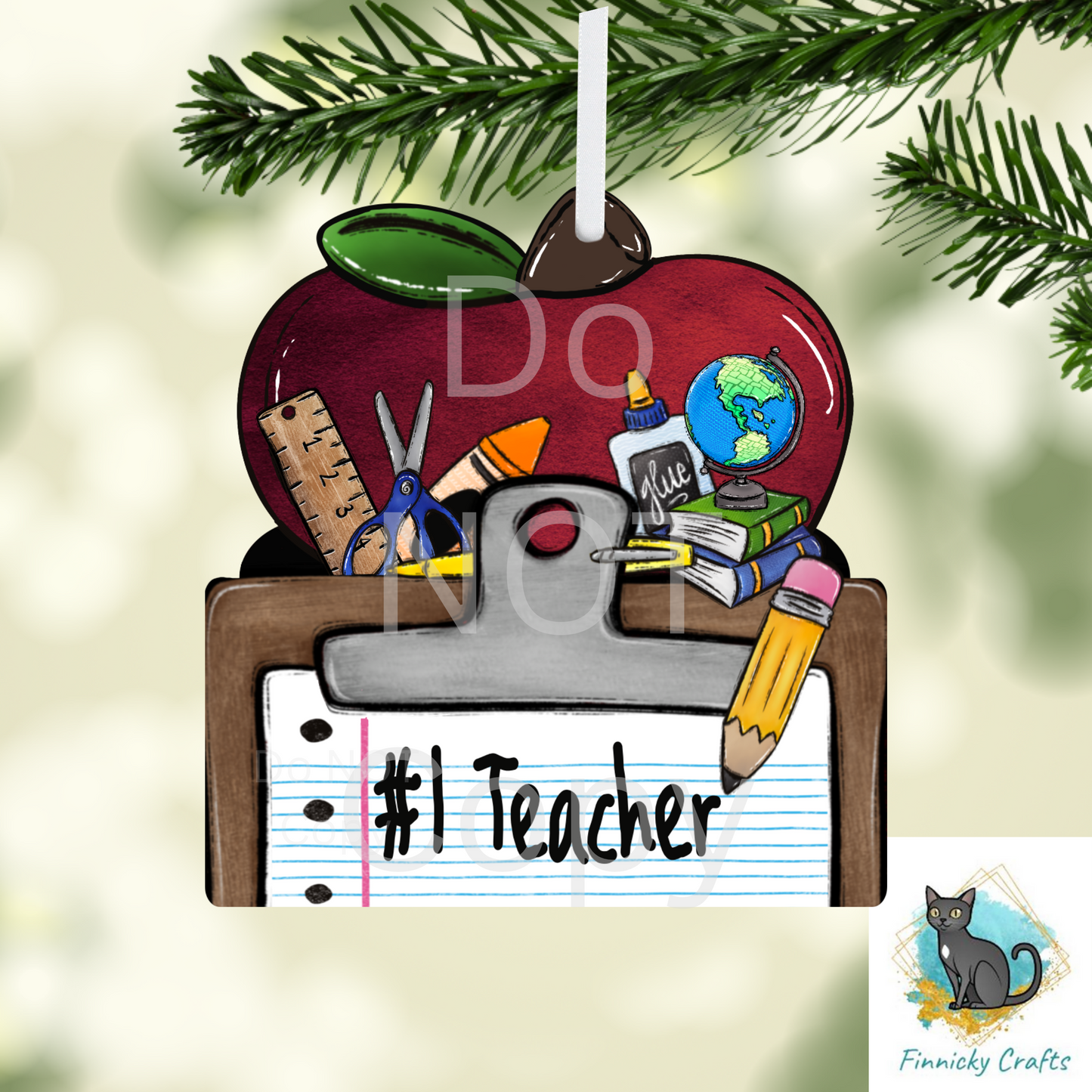 Customizable Teacher Ornament, Shirt, Sign, Apple, Digital png