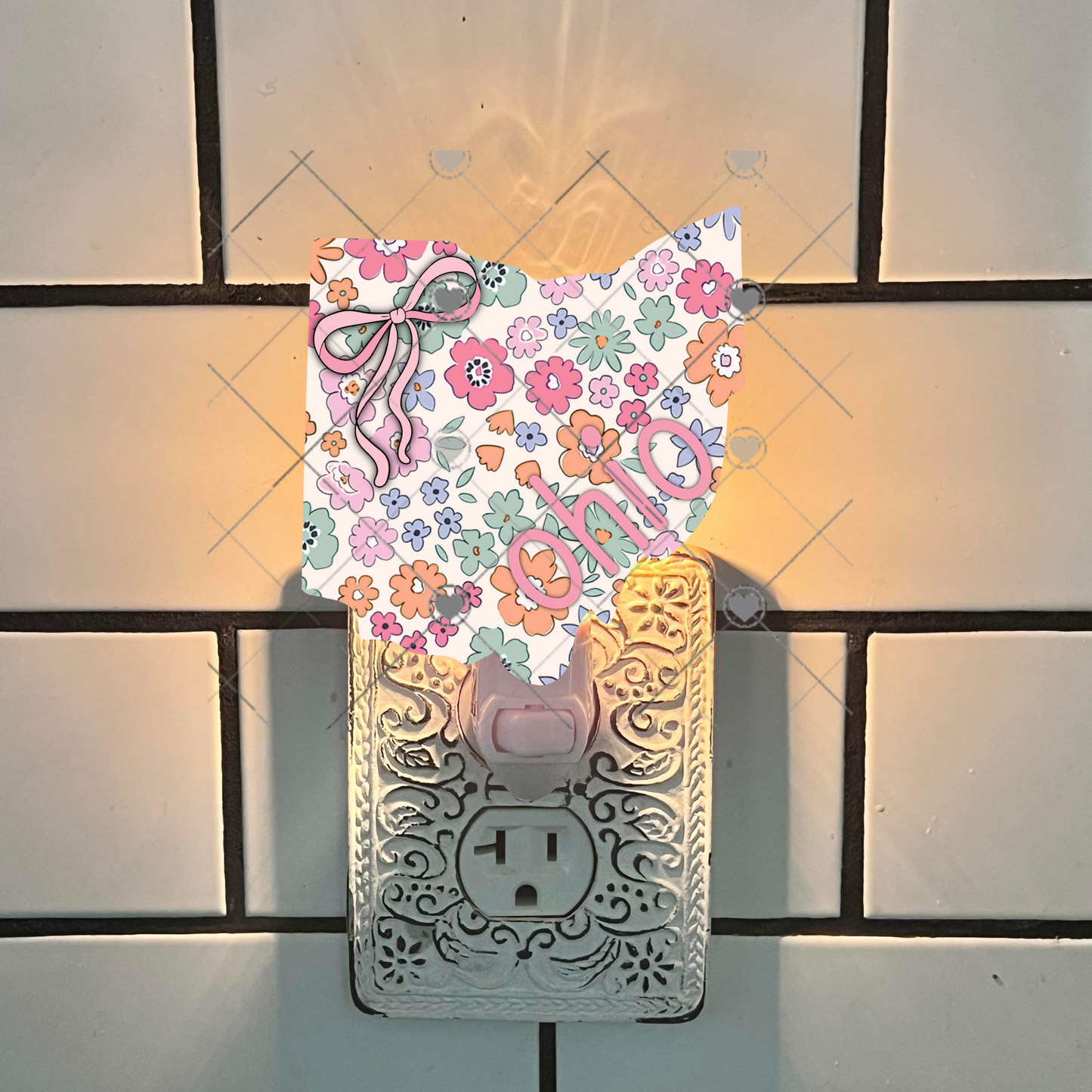 Floral Ohio State Shape, 2 versions, Sublimation, PNG, Digital Download, Door Hanger, Ornament (Copy)