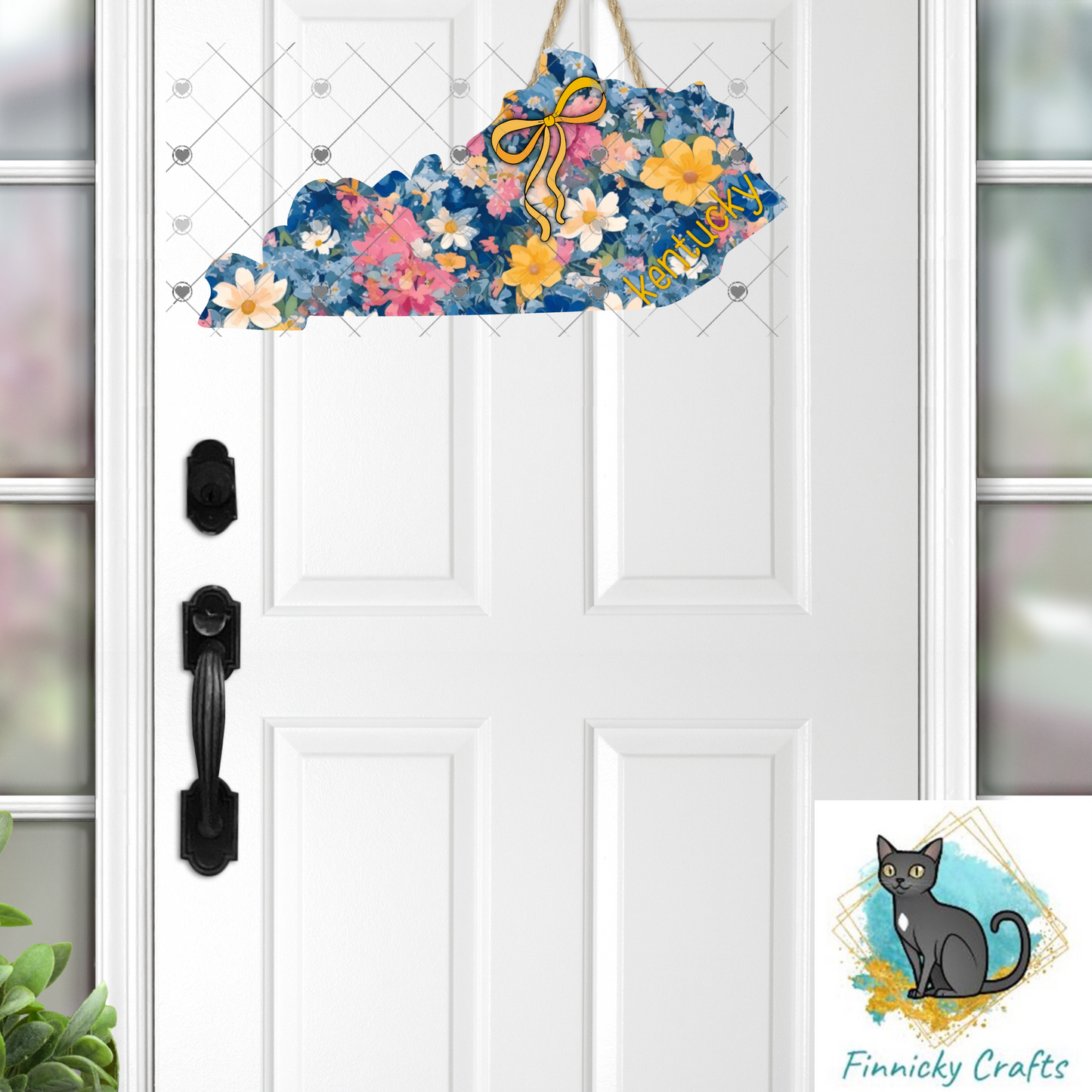 Floral Kentucky State Shape, 2 versions, Sublimation, PNG, Digital Download, Door Hanger, Ornament (Copy)
