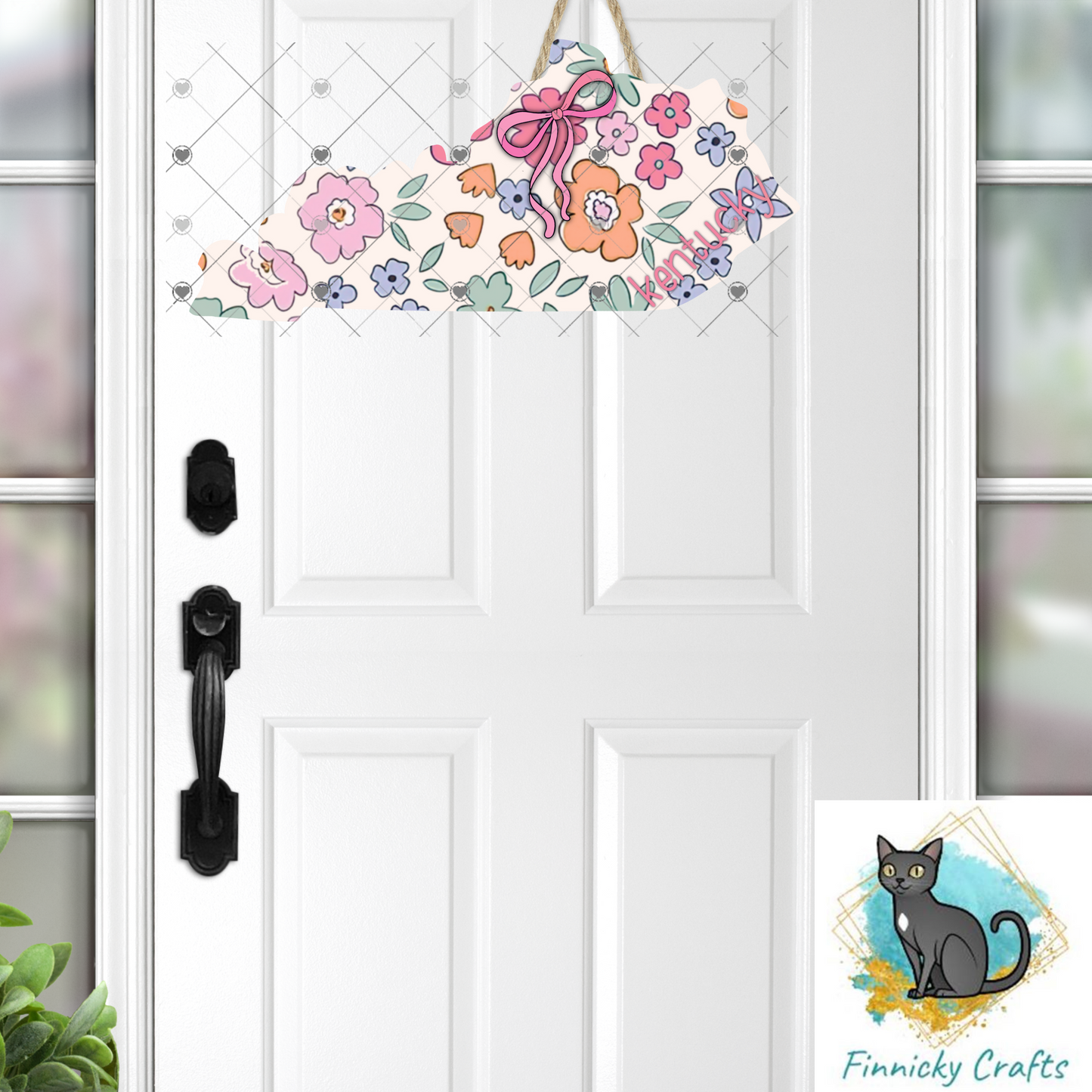 Floral Kentucky State Shape, 2 versions, Sublimation, PNG, Digital Download, Door Hanger, Ornament (Copy)